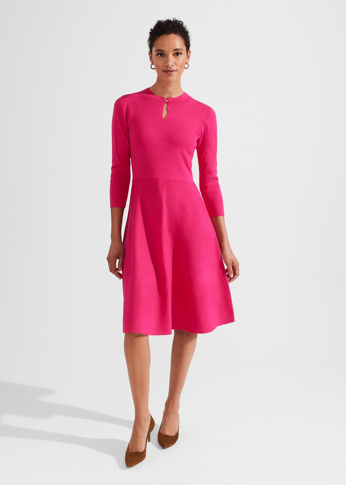 Hailey Knitted Dress, Sapphire Pink, hi-res