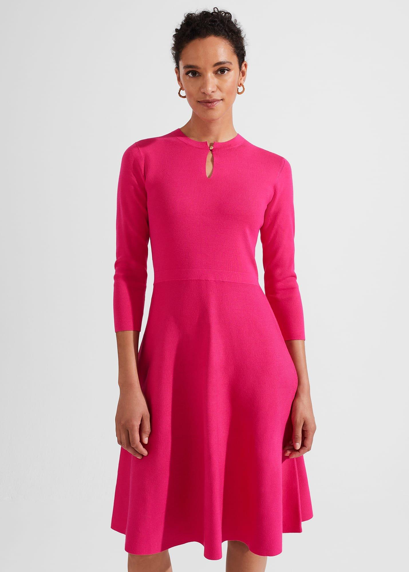 Hailey Knitted Dress, Sapphire Pink, hi-res