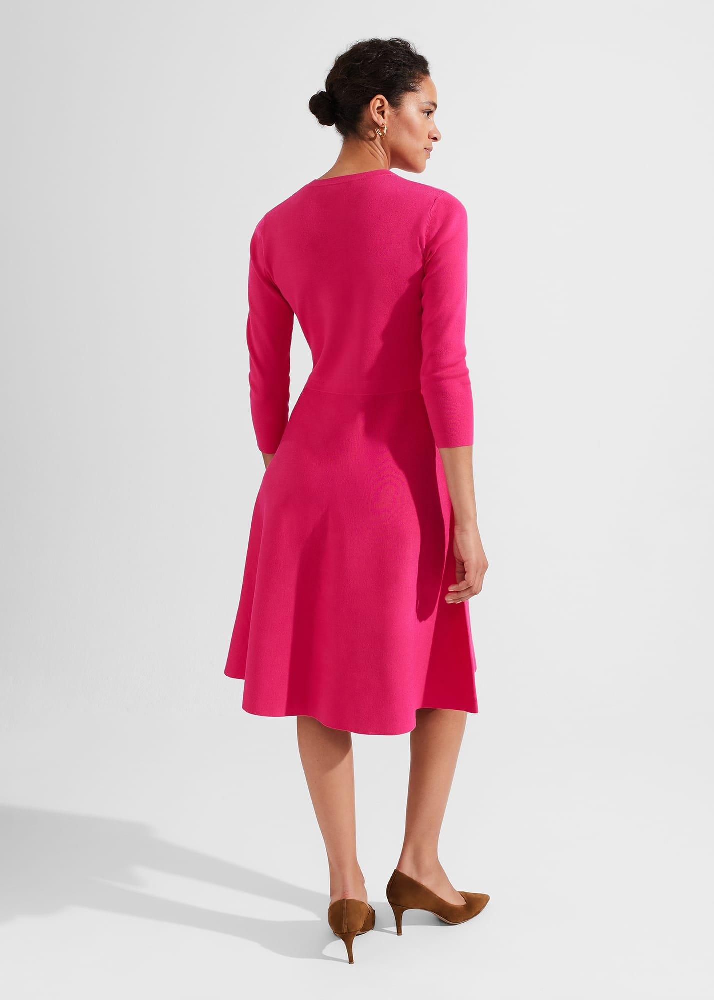 Hailey Knitted Dress, Sapphire Pink, hi-res