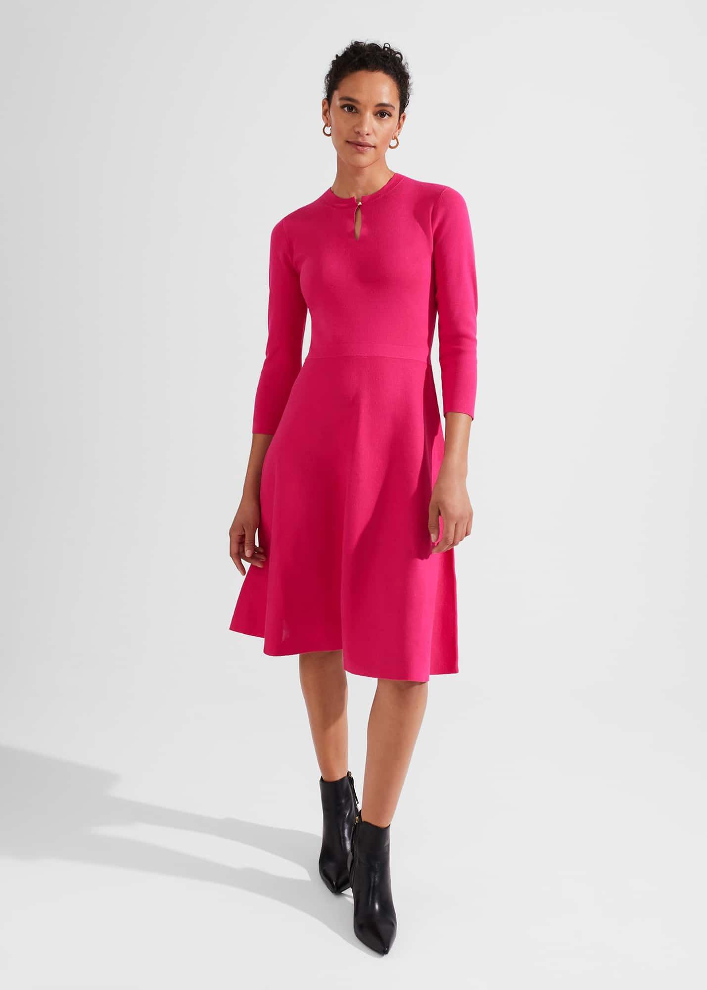 Hailey Knitted Dress, Sapphire Pink, hi-res