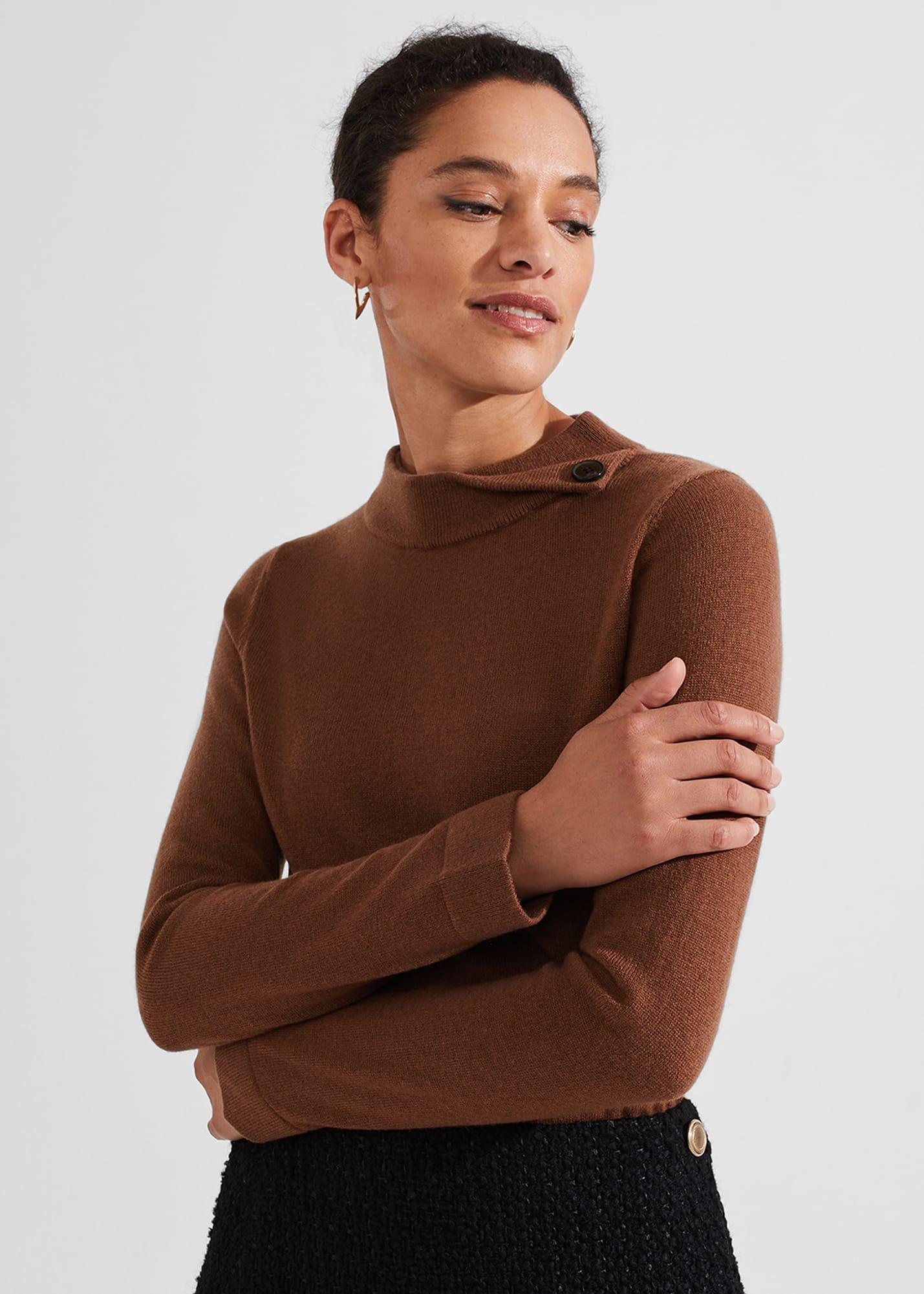 Talia Wool Cashmere Jumper, Toffee, hi-res