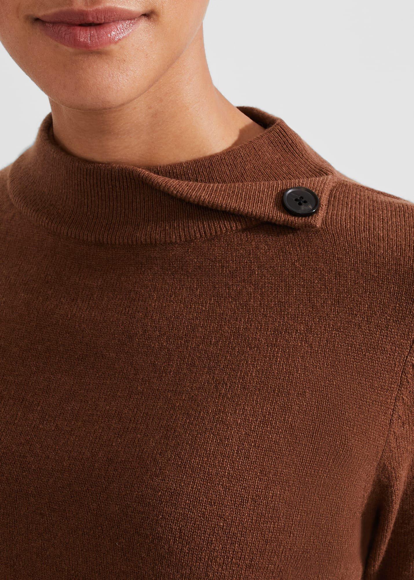 Talia Wool Cashmere Jumper, Toffee, hi-res