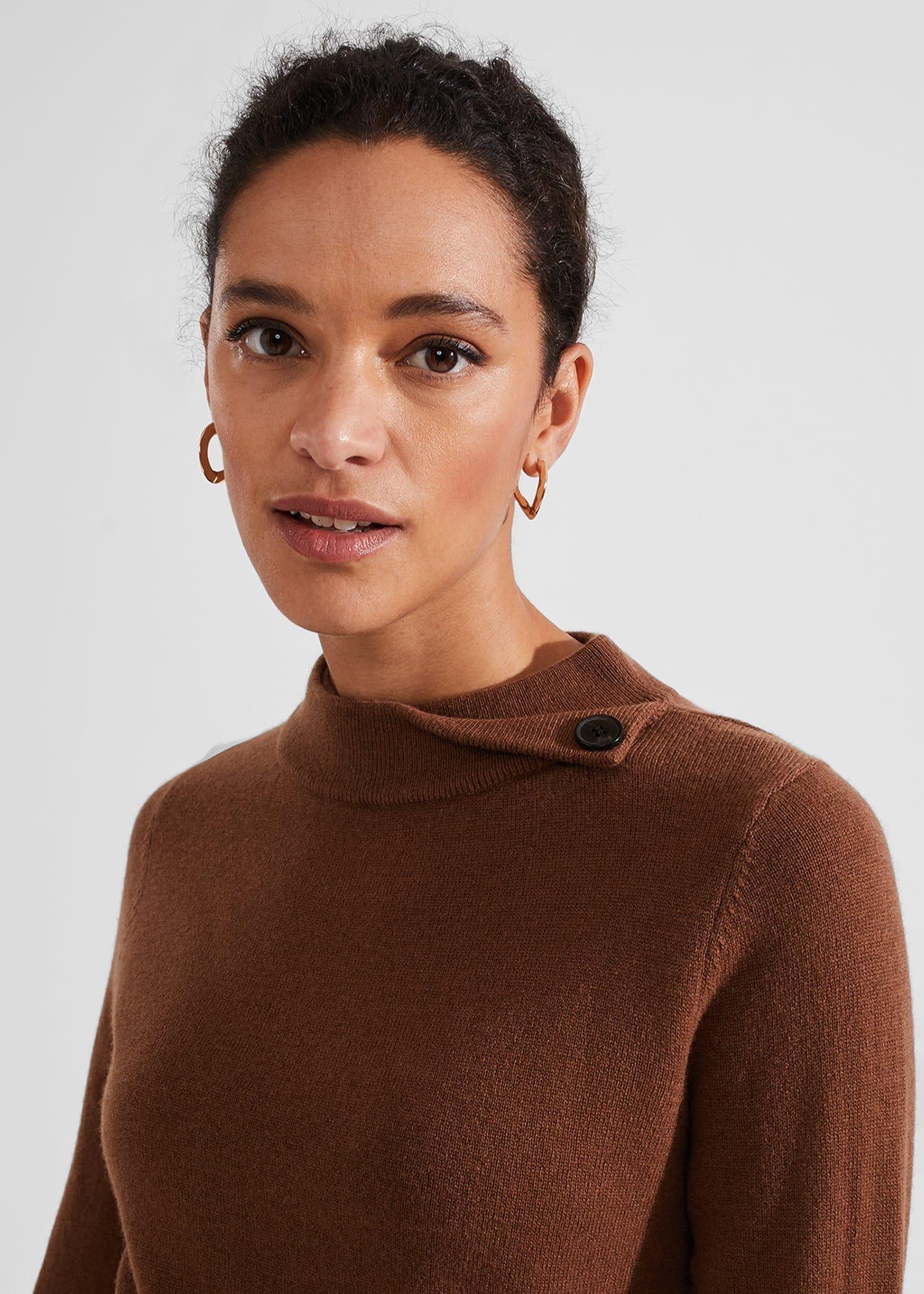 Talia Wool Cashmere Jumper, Toffee, hi-res