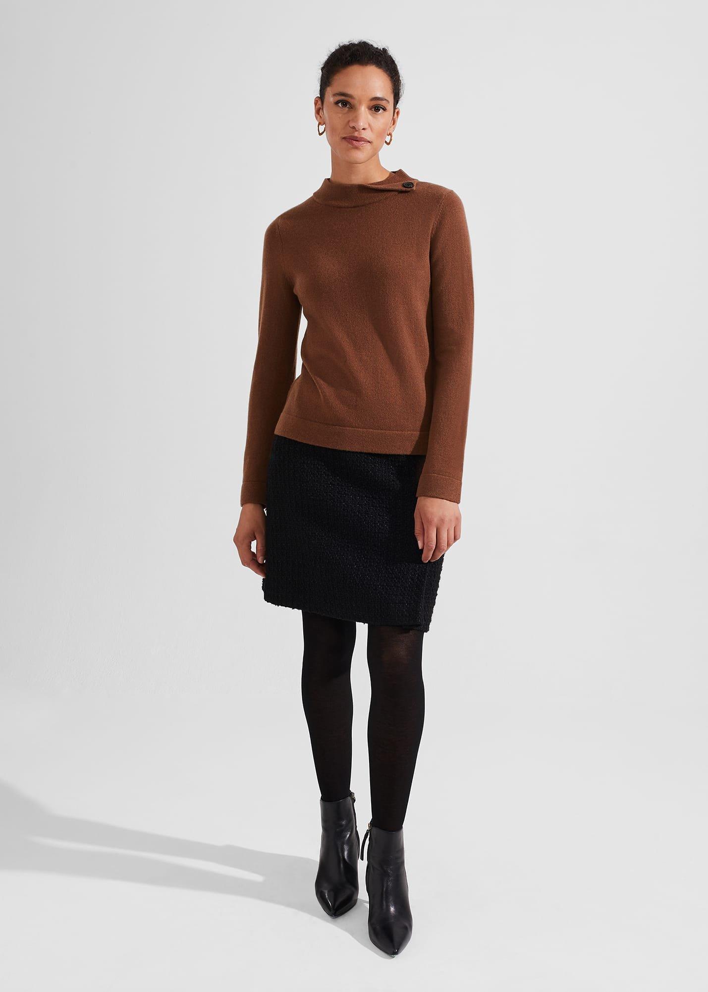 Talia Wool Cashmere Jumper, Toffee, hi-res