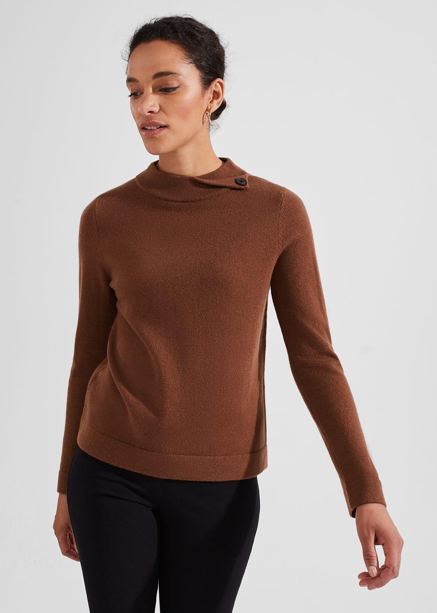 Talia Wool Cashmere Jumper, Toffee, hi-res
