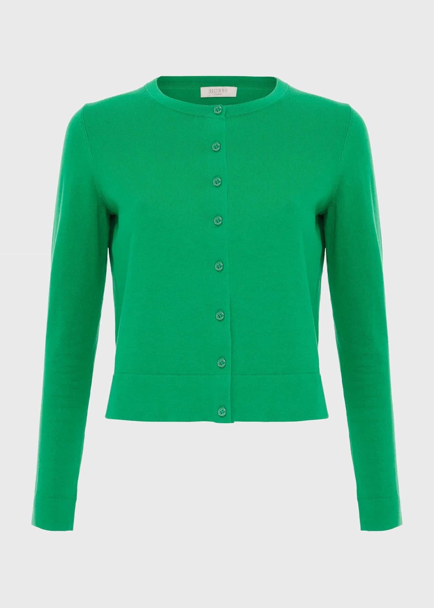 Michelle Cotton Cardigan, Cilantro Green, hi-res