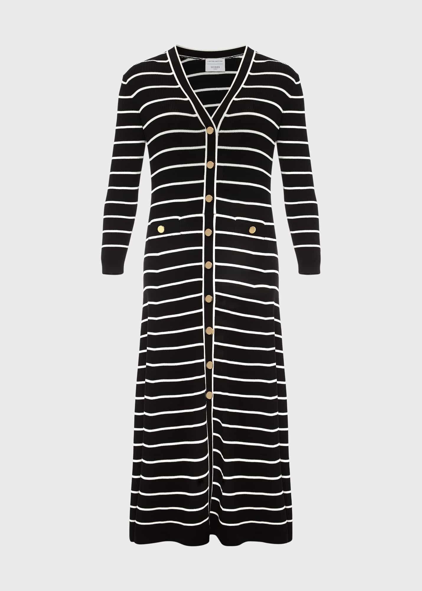 Belmont Knitted Dress, Black Ivory, hi-res