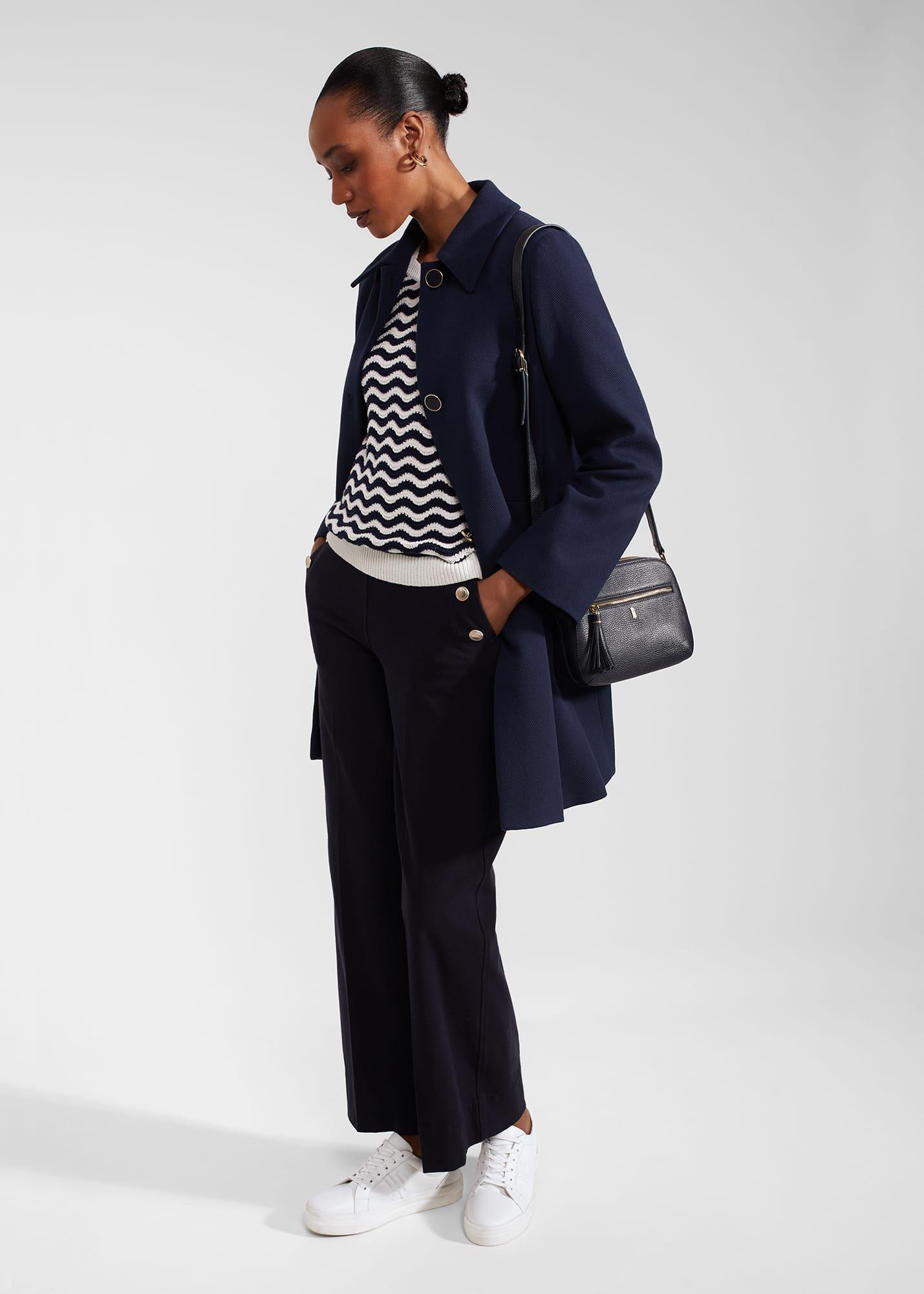 Lulu Cotton Jumper, Navy Ivory, hi-res