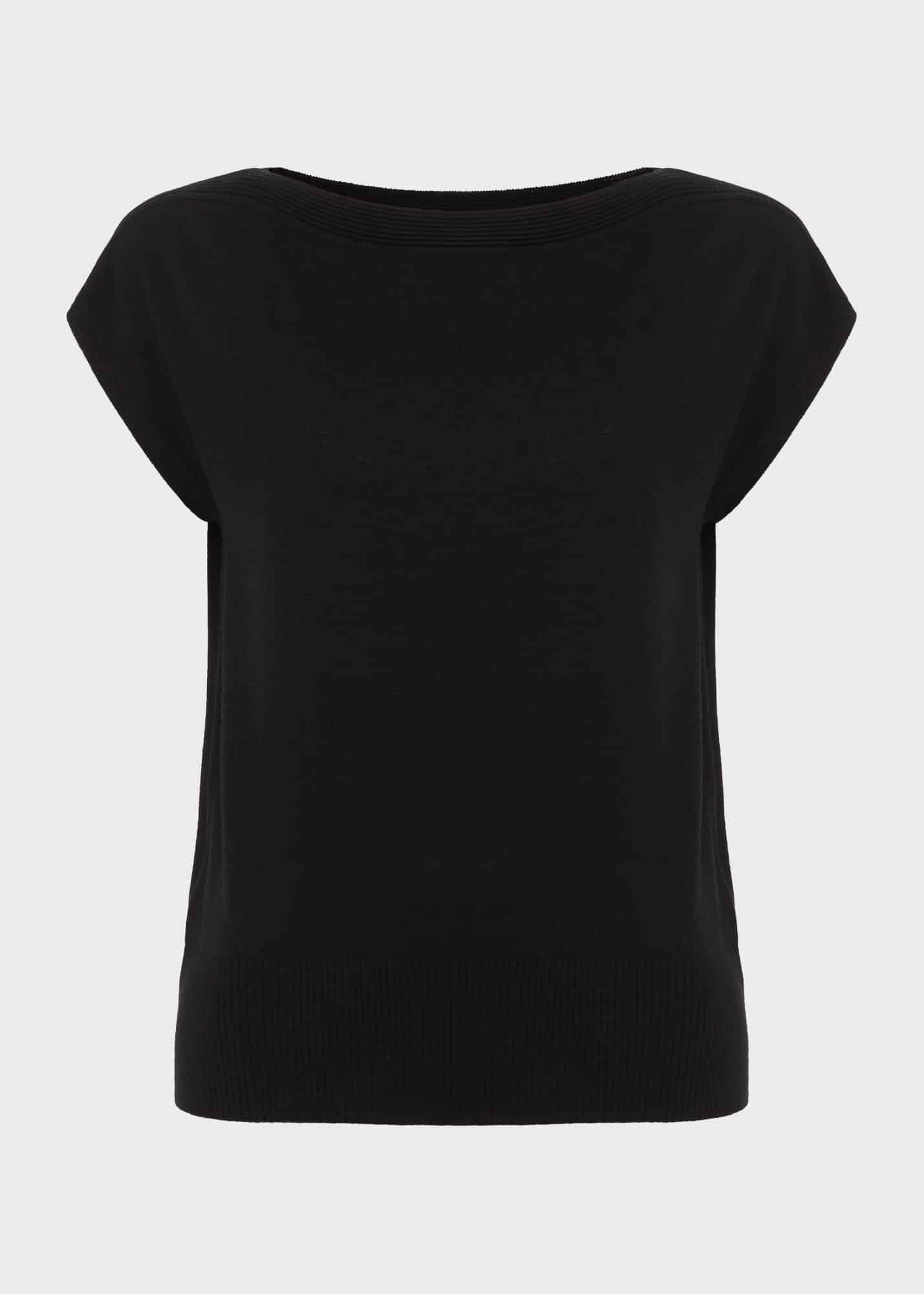 Leona Knitted Top With Wool, Black, hi-res
