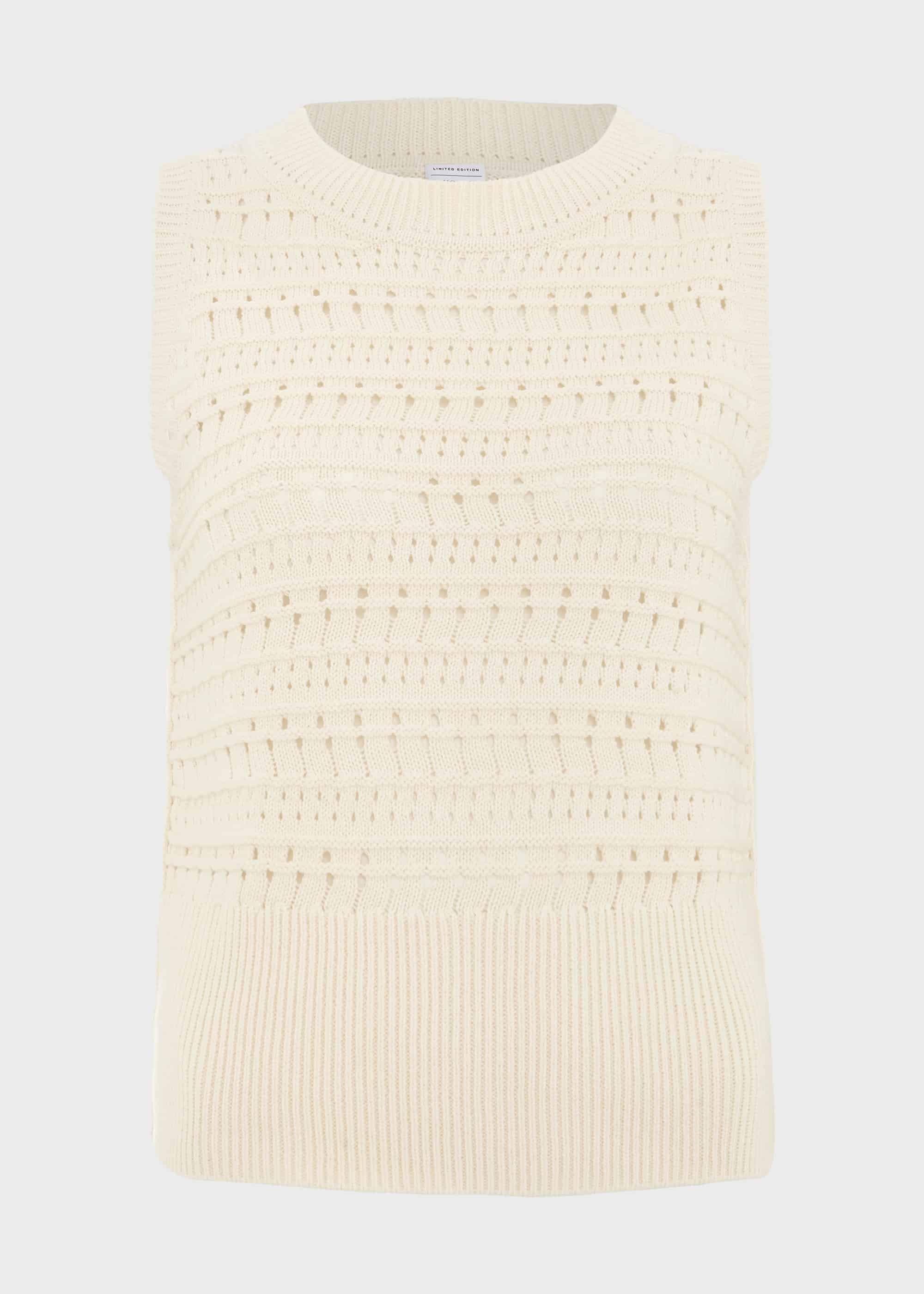 Colemere Knitted Tank Top, Buttercream, hi-res
