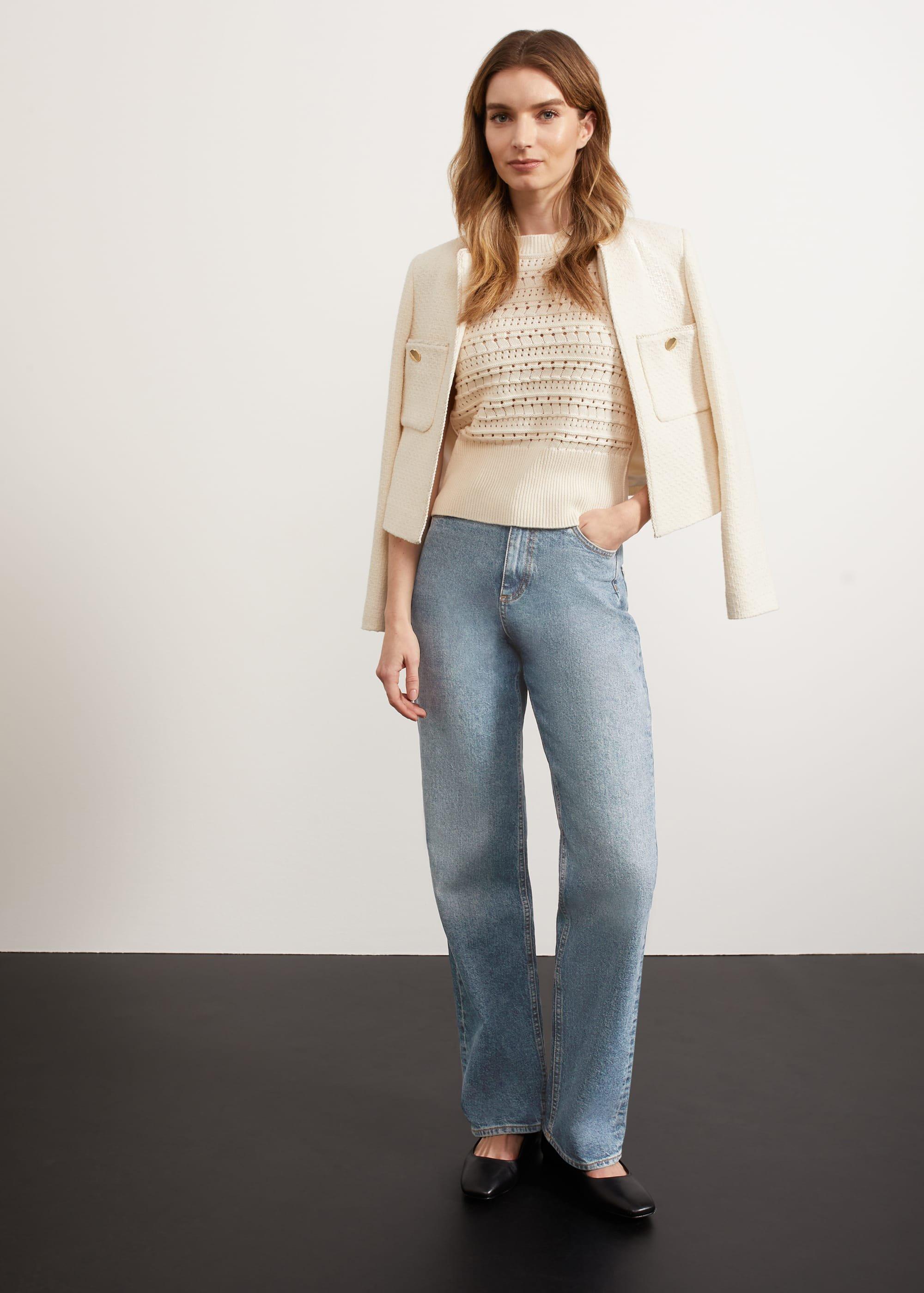 Colemere Knitted Tank Top, Buttercream, hi-res