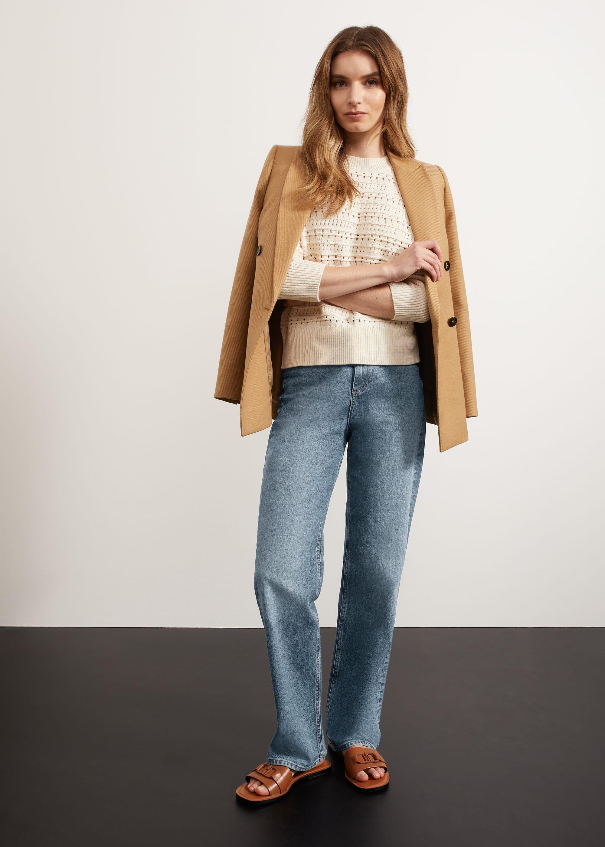 Colemere Cotton Sweater, Buttercream, hi-res