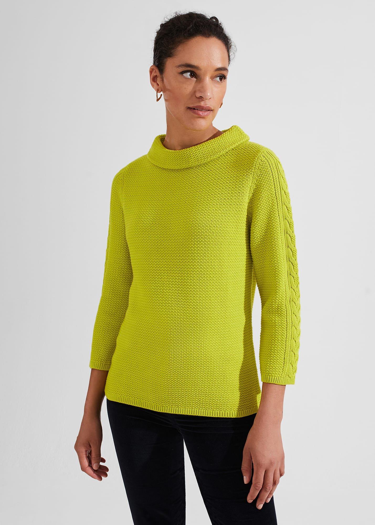 Camilla Cotton Jumper, Lime, hi-res