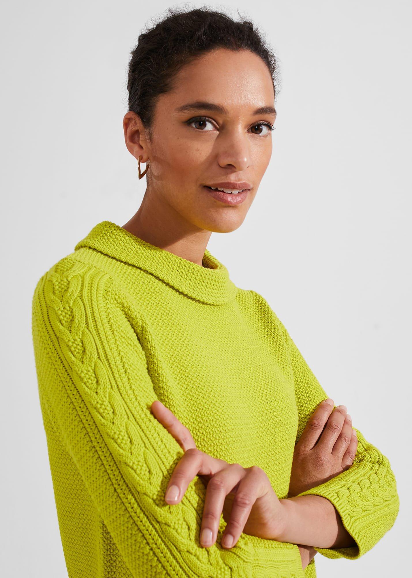 Camilla Cotton Jumper, Lime, hi-res