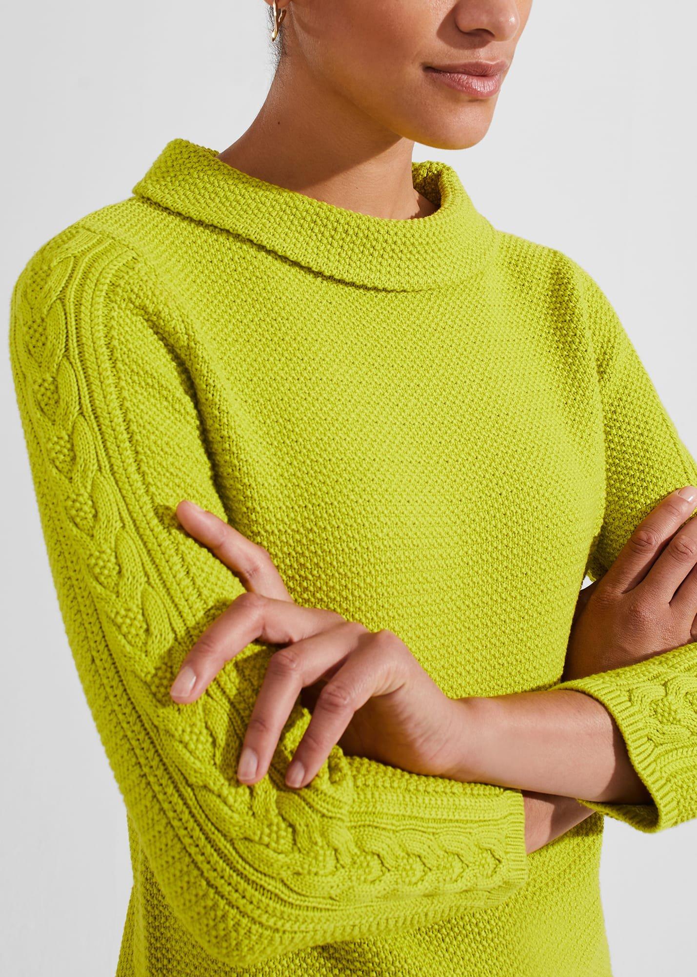 Camilla Cotton Jumper, Lime, hi-res