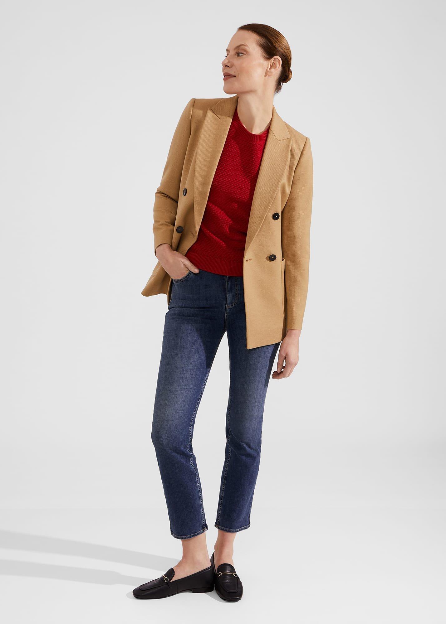 Lucie Cotton Jumper, True Red, hi-res