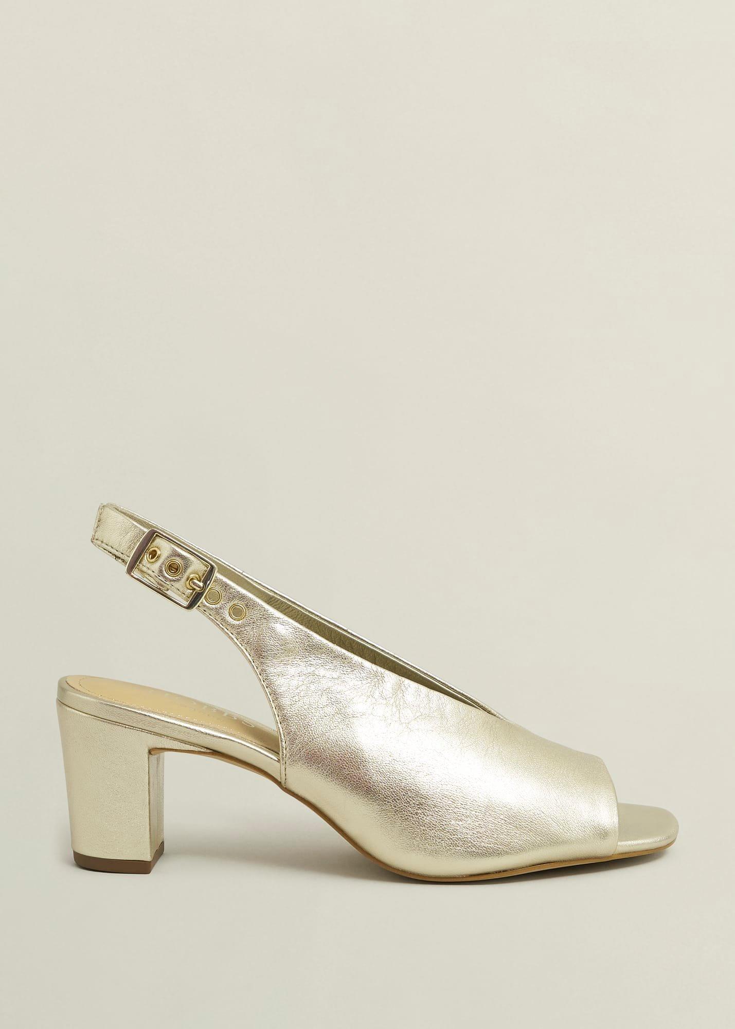 Kali Leather Sandals, Gold, hi-res