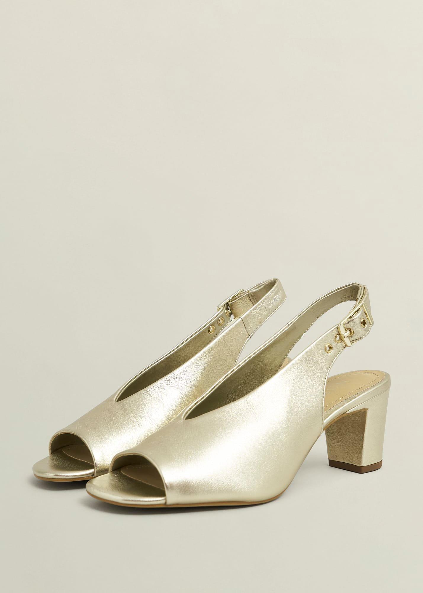 Kali Leather Sandals, Gold, hi-res