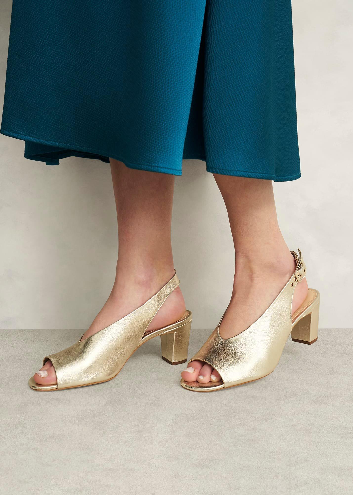 Kali Leather Sandals, Gold, hi-res