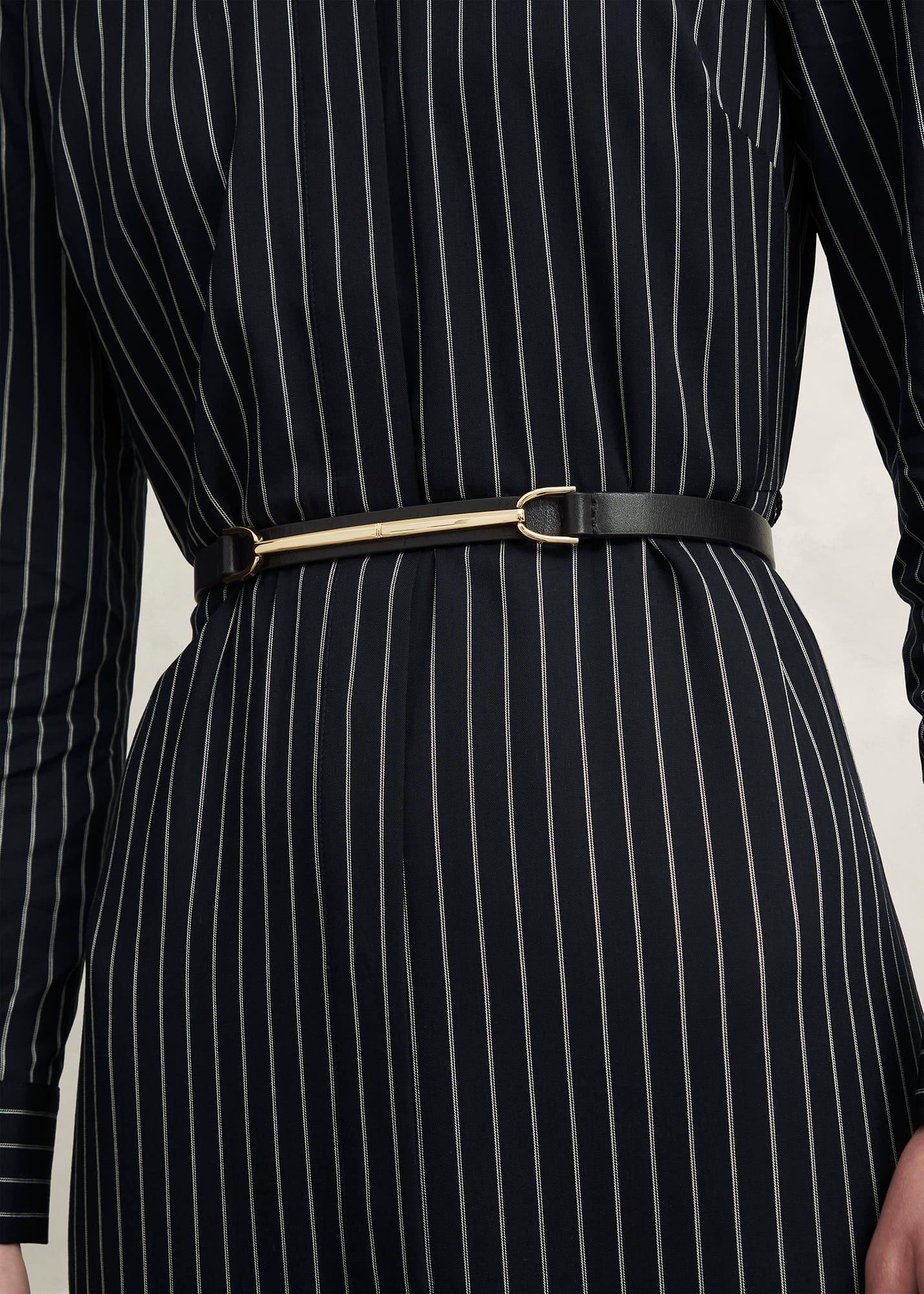 Daphne Leather Waist Belt, Black, hi-res