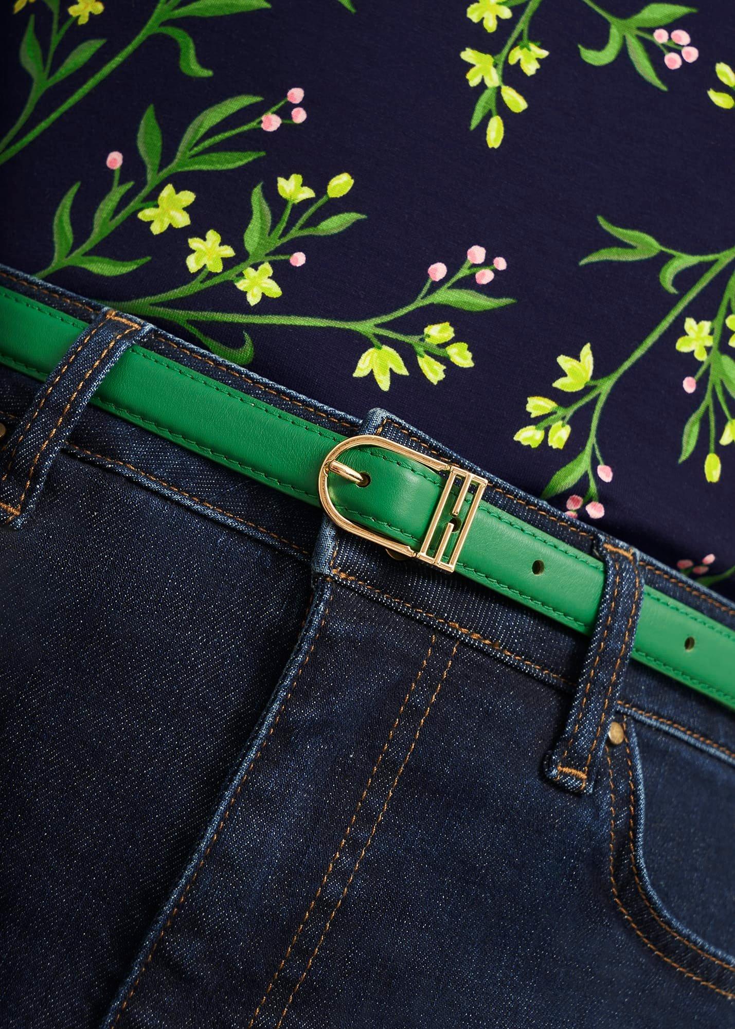 Carmina Leather Hip Belt, Laurel Green, hi-res