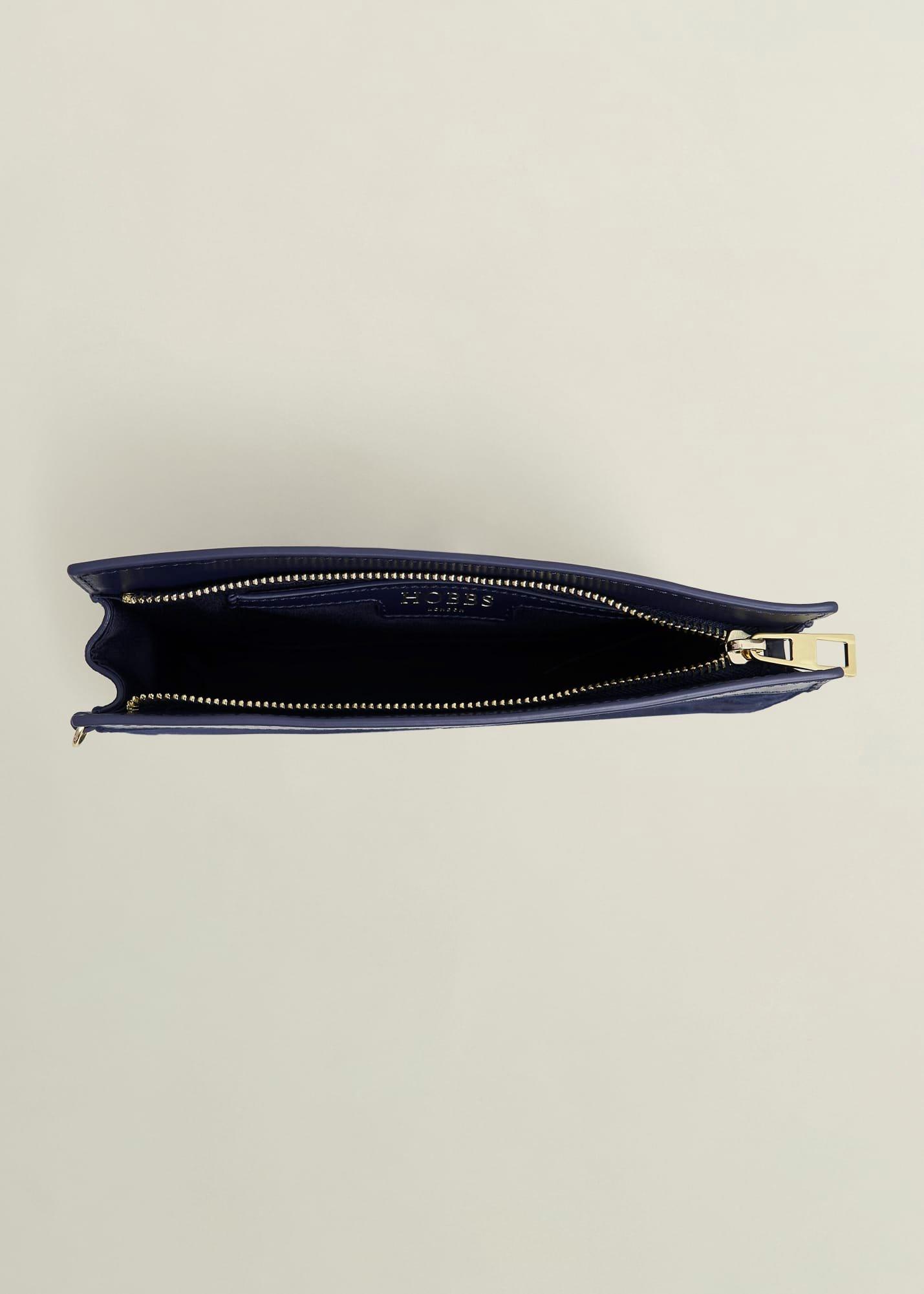 Catherine Suede Wristlet, Midnight Navy, hi-res