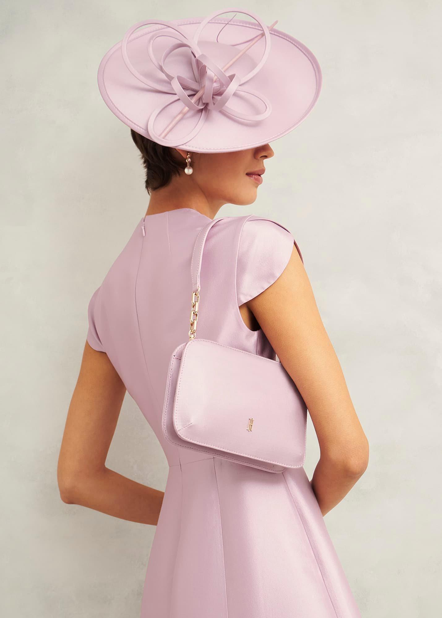 Milan Wool Silk Clutch Bag, Soft Petal Pink, hi-res