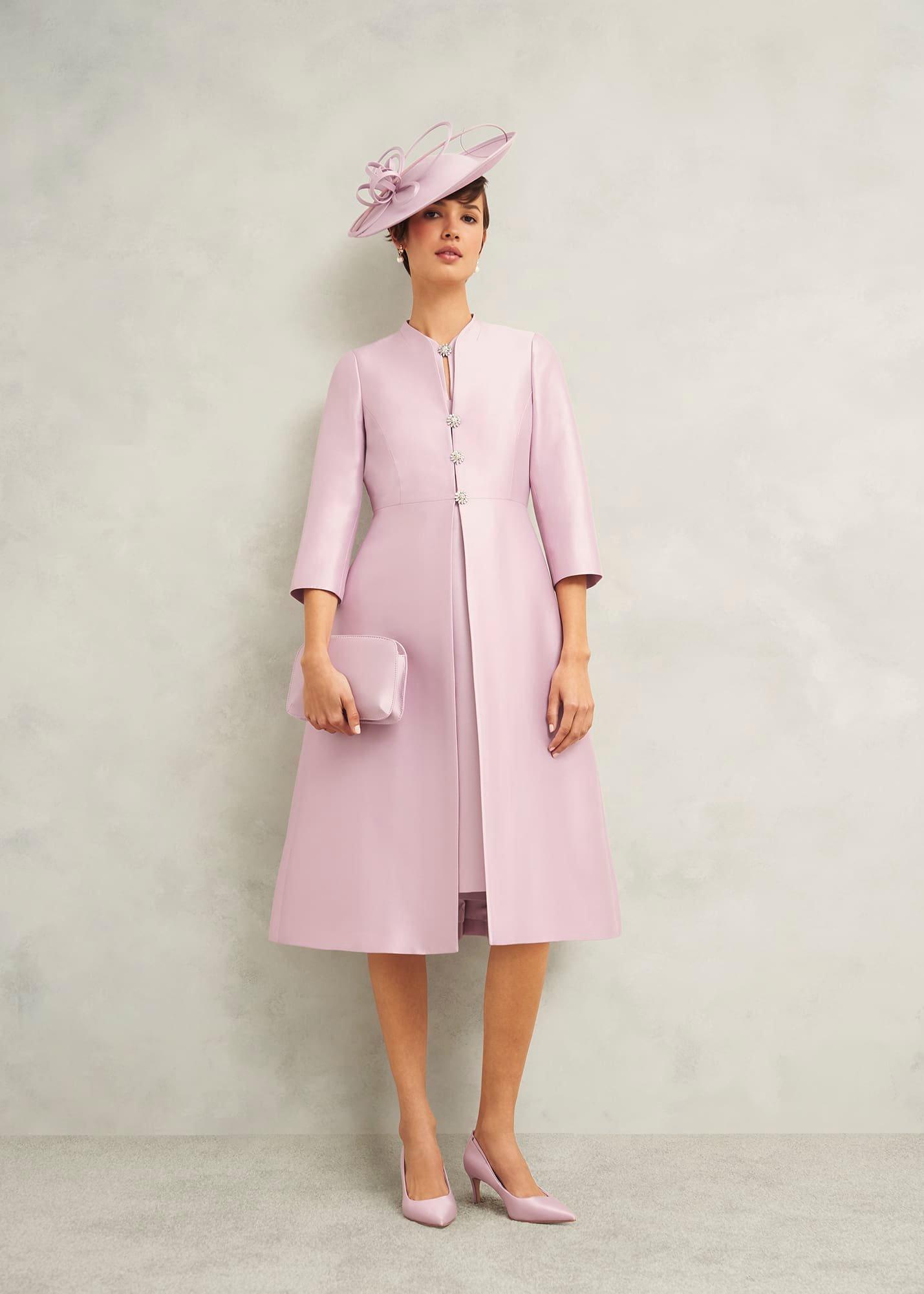 Milan Wool Silk Clutch Bag, Soft Petal Pink, hi-res