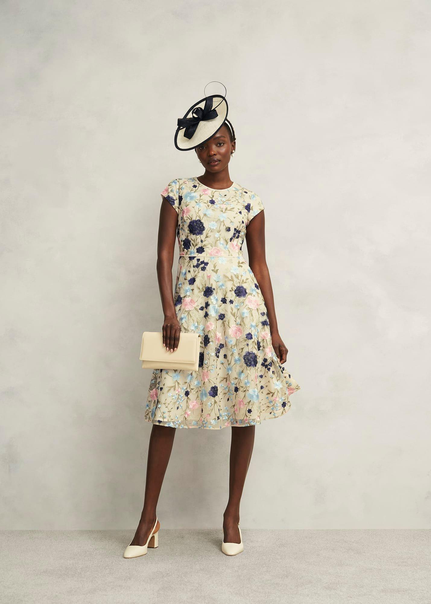 Renata Leather Clutch, Buttercream, hi-res