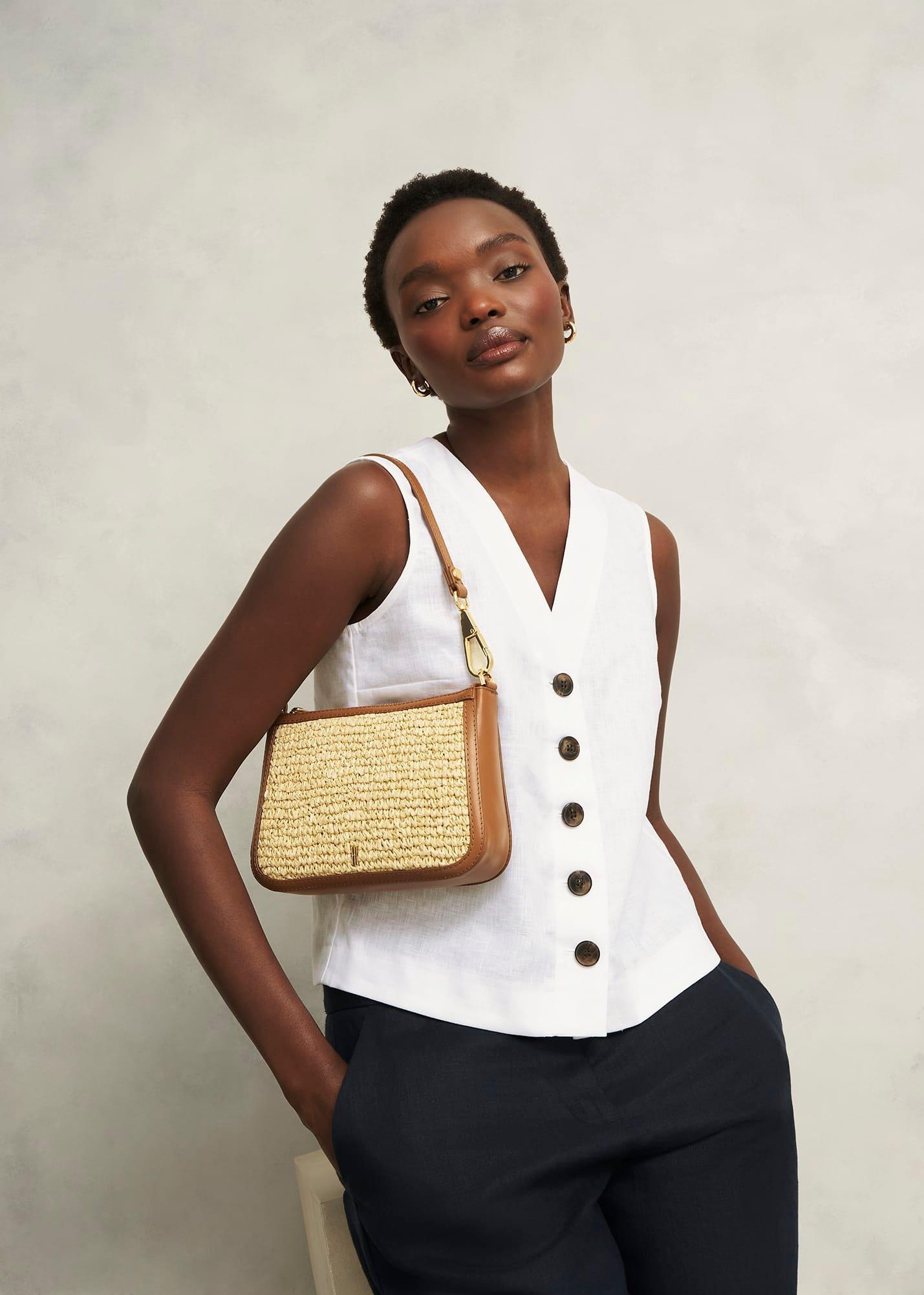 Briella Raffia Bag, Natural Tan, hi-res