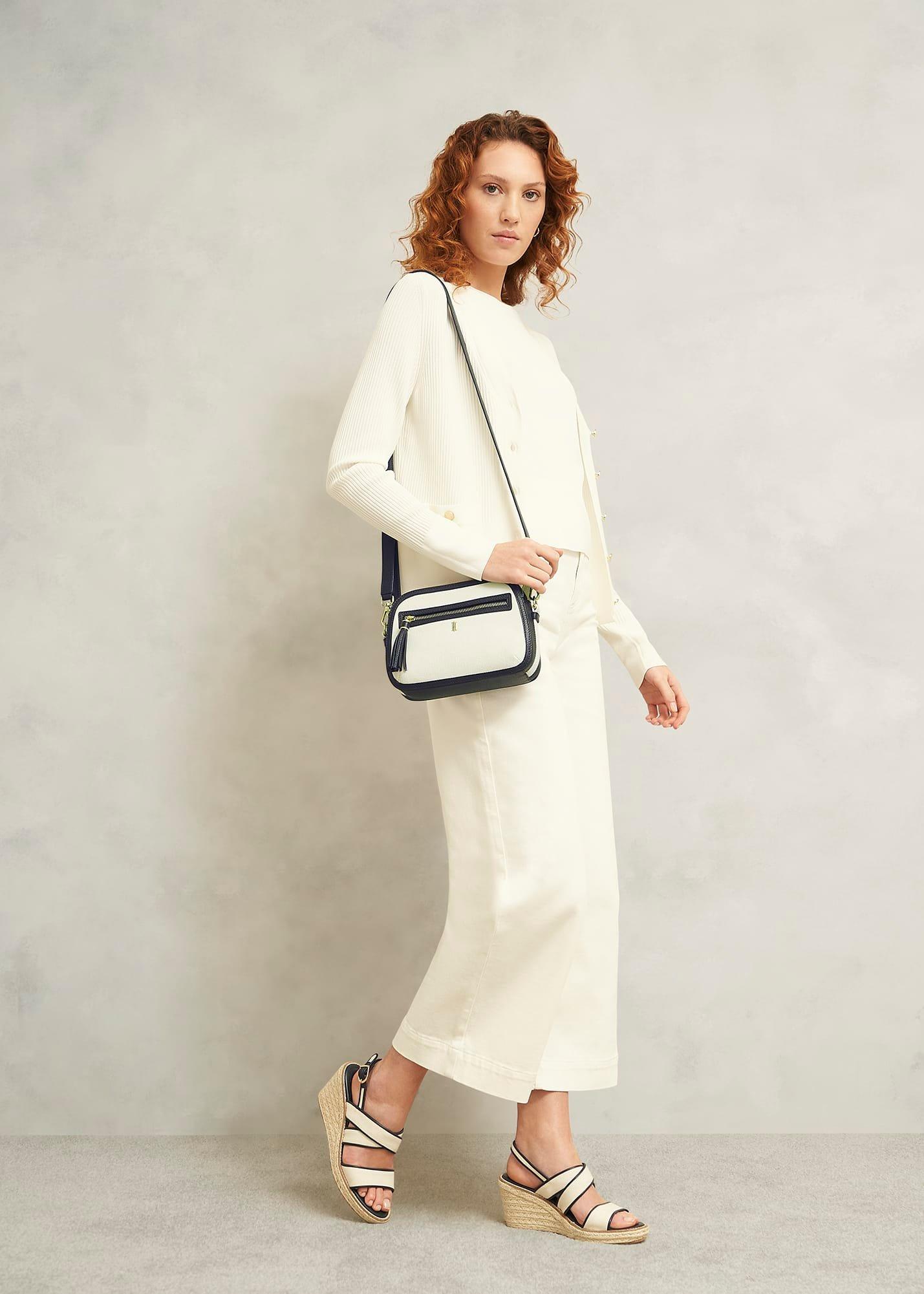 Carlton Canvas Crossbody Bag, Natural Navy, hi-res