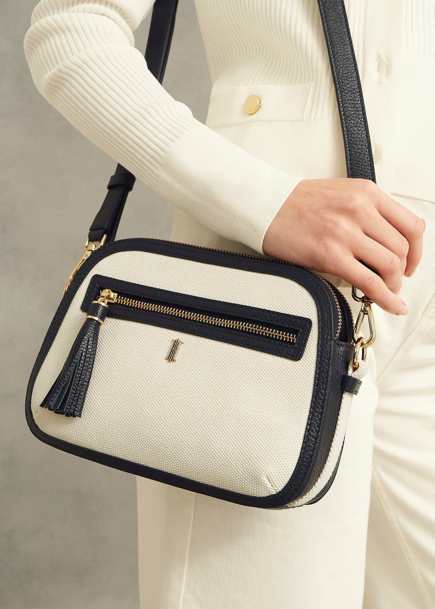 Carlton Canvas Crossbody Bag, Natural Navy, hi-res