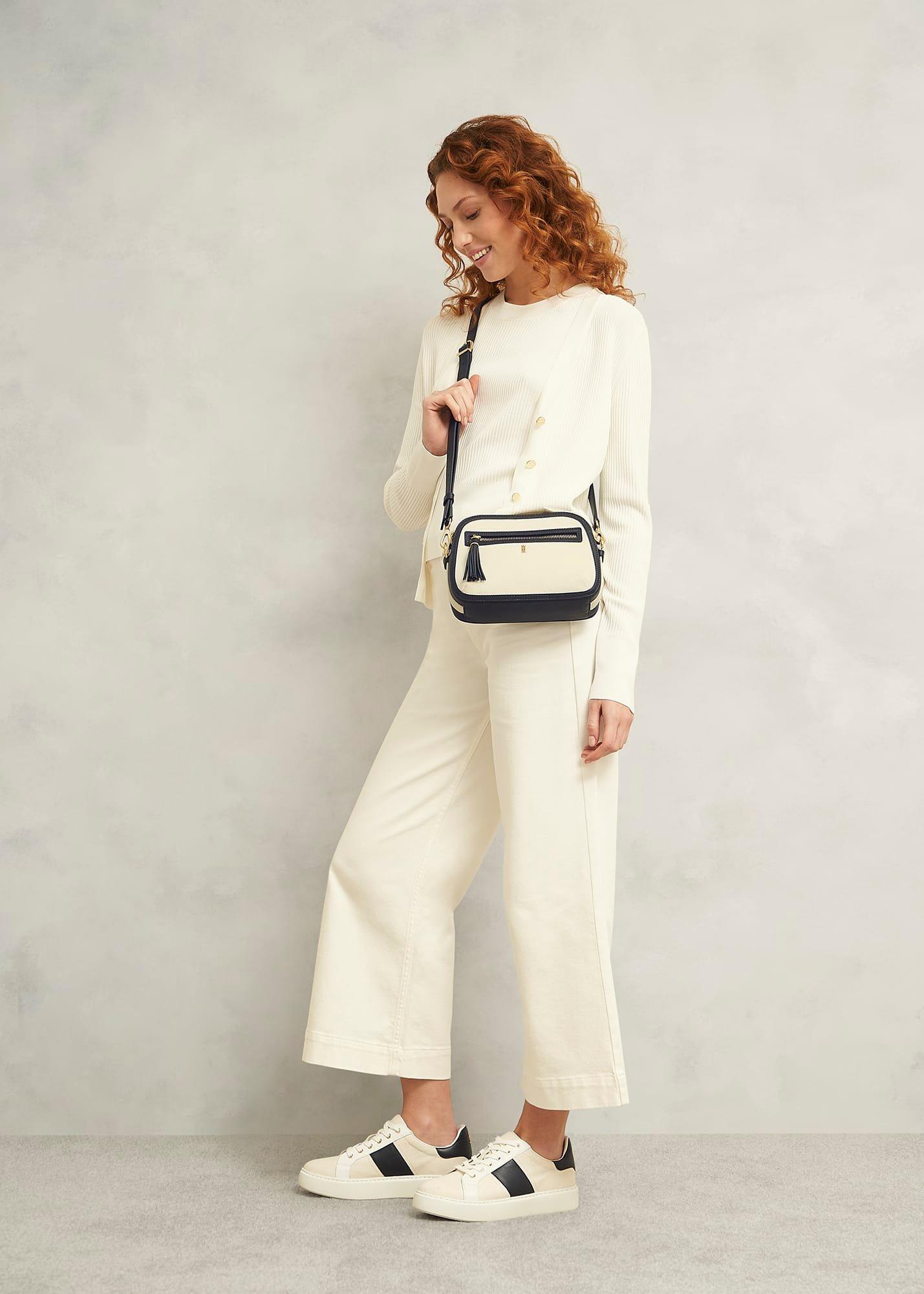 Carlton Canvas Crossbody Bag, Natural Navy, hi-res