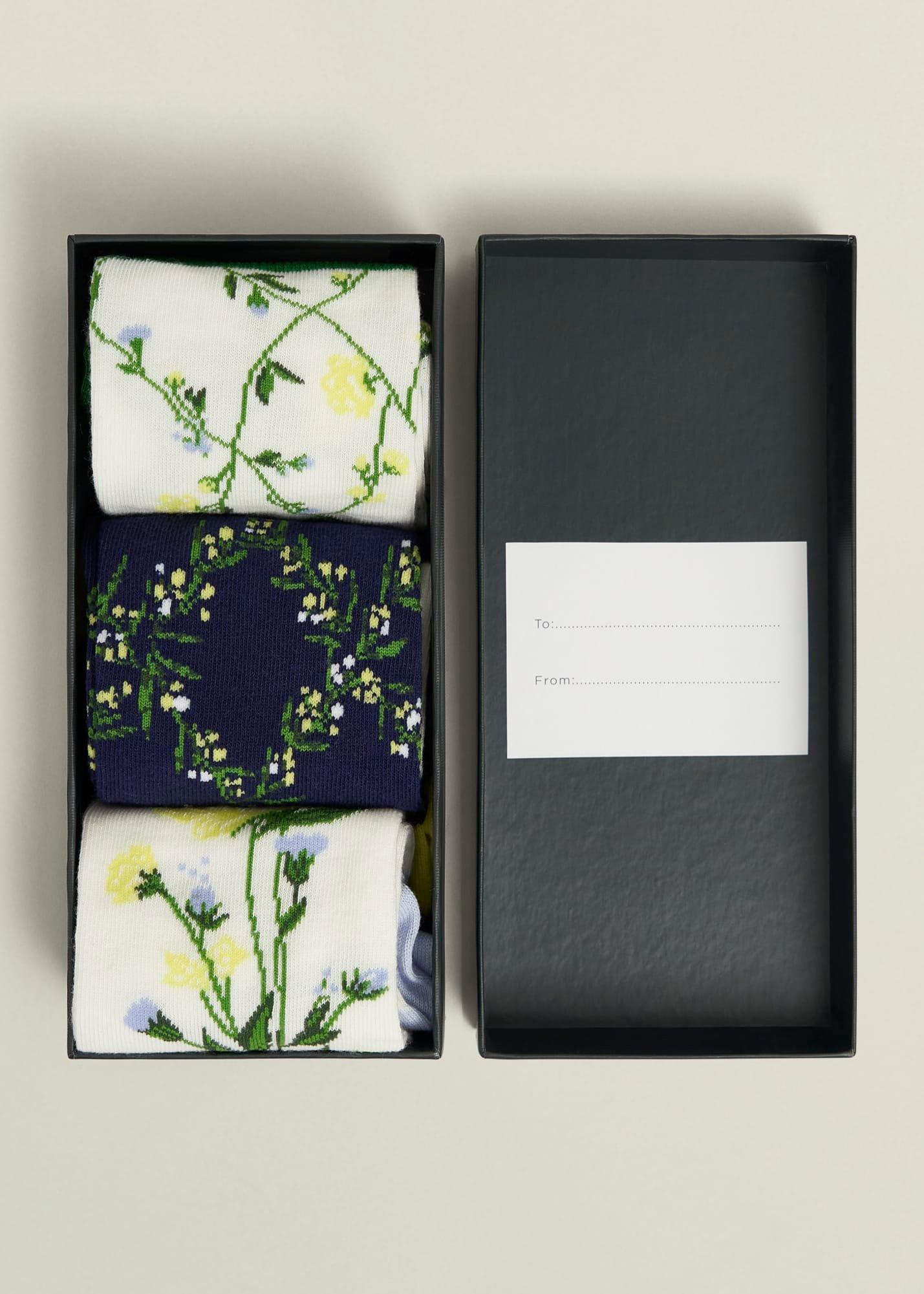 Spring Sock Set, Green Navy Blue, hi-res