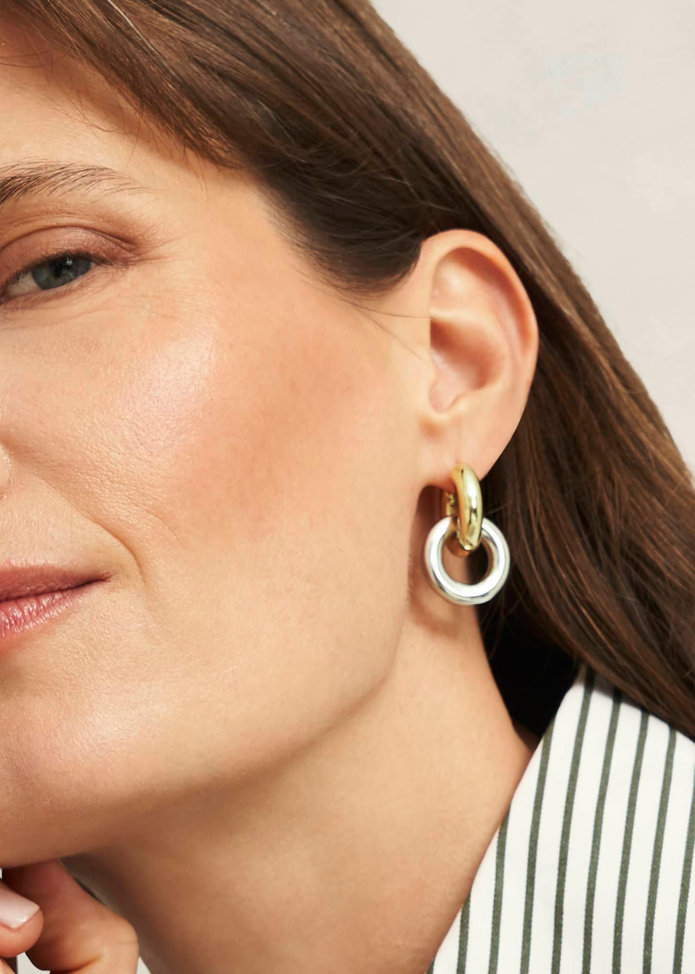 Clarisse Earrings, Silver Gold, hi-res