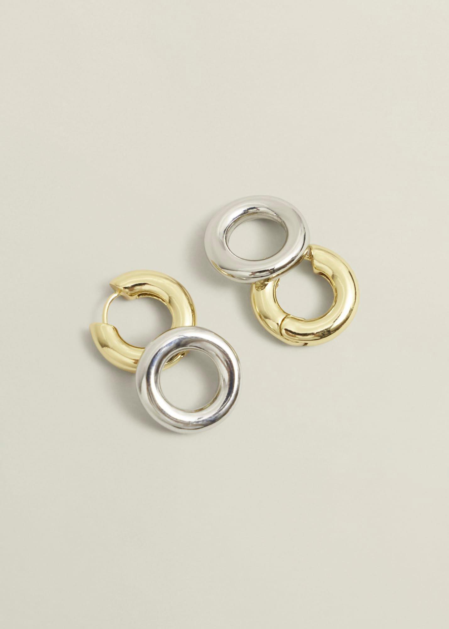Clarisse Earrings, Silver Gold, hi-res