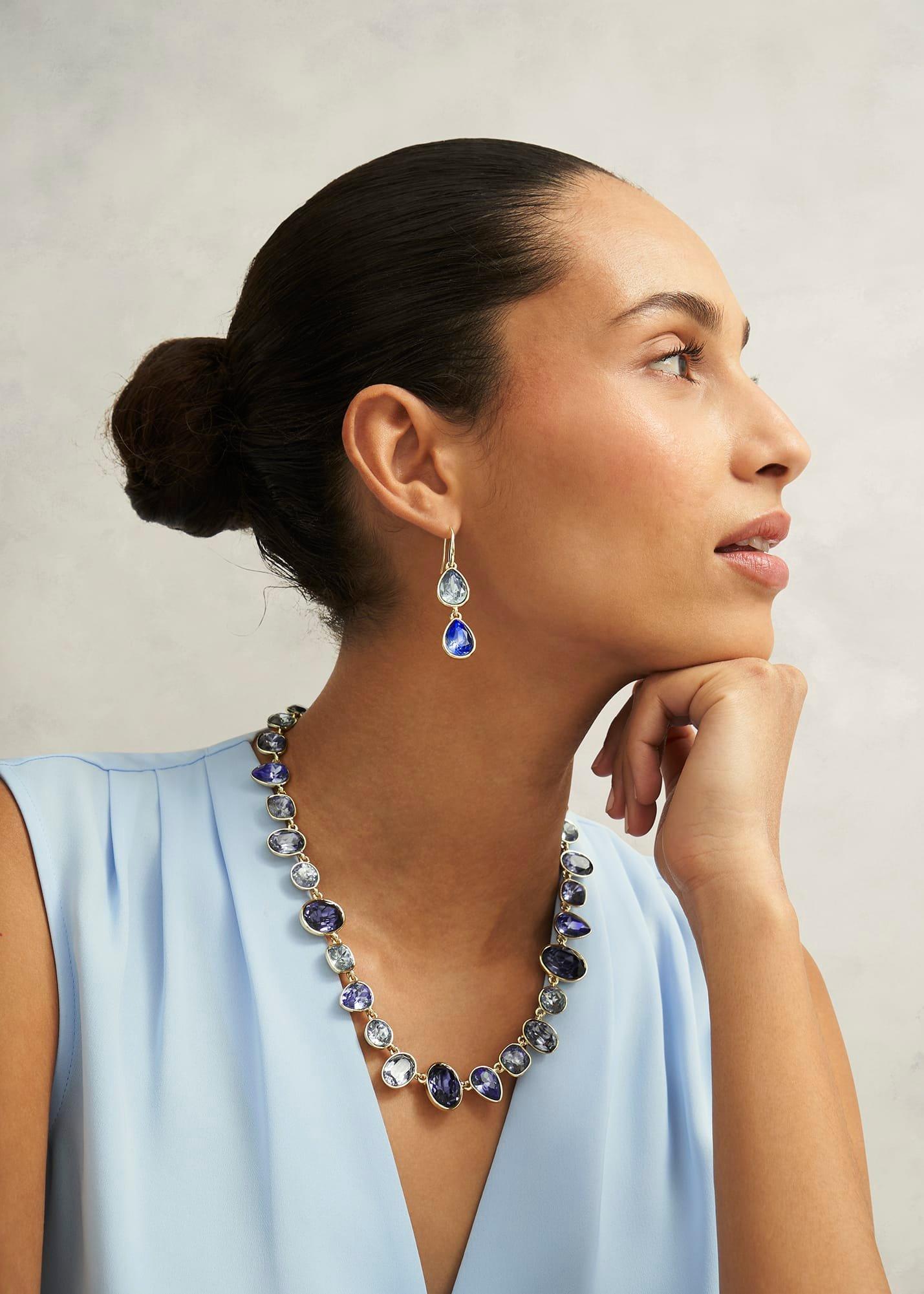 Indira Earrings, Blue Gold, hi-res