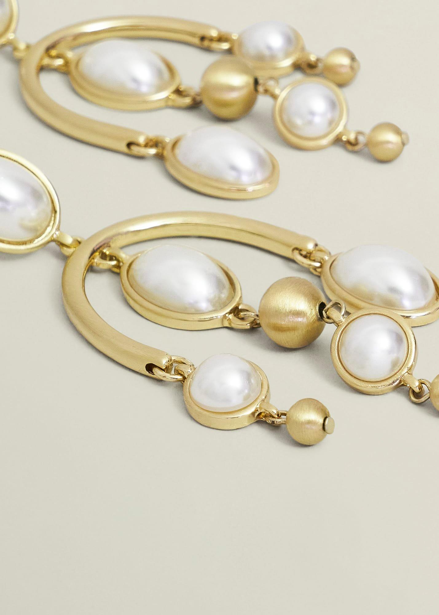 Saffie Earrings, Gold Ivory, hi-res