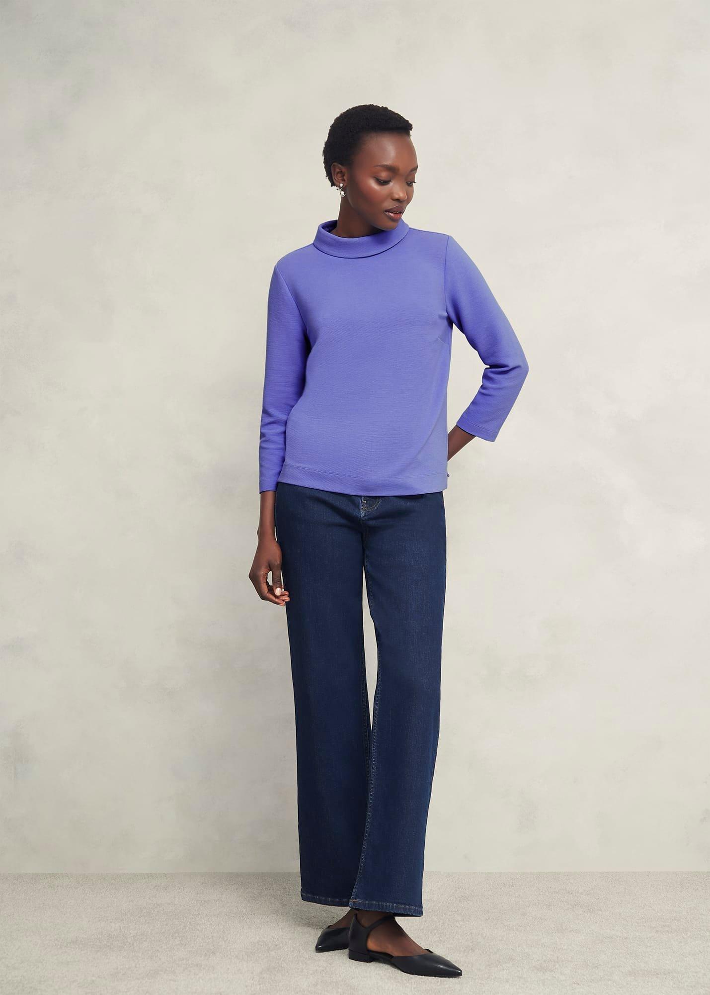 Tali Textured Top , Deep Sky Blue, hi-res