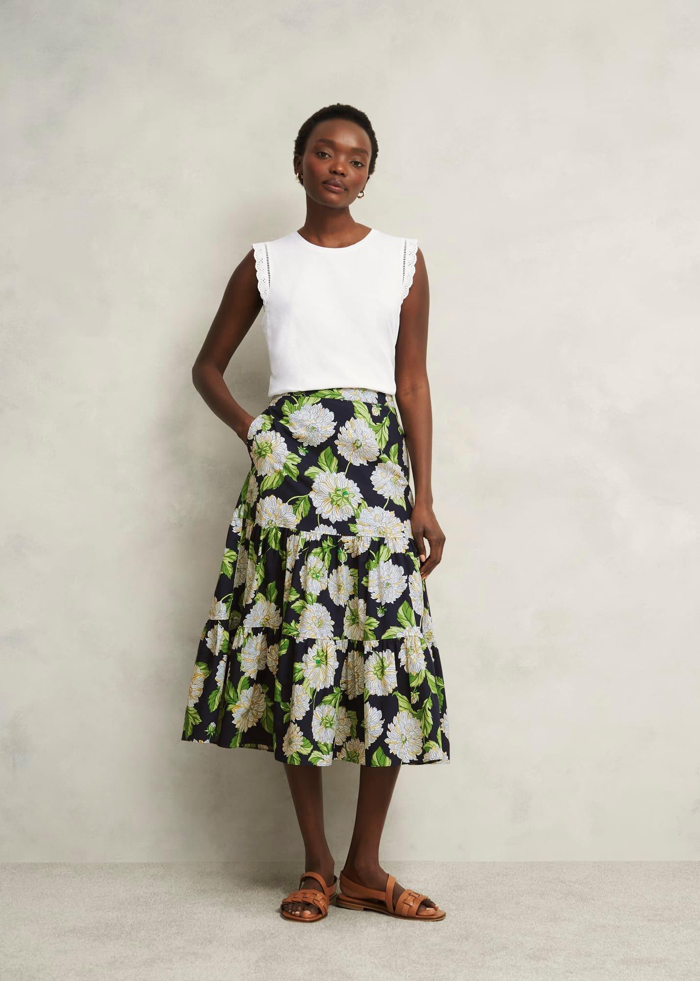 Leia Cotton Broderie Top, Hobbs White, hi-res