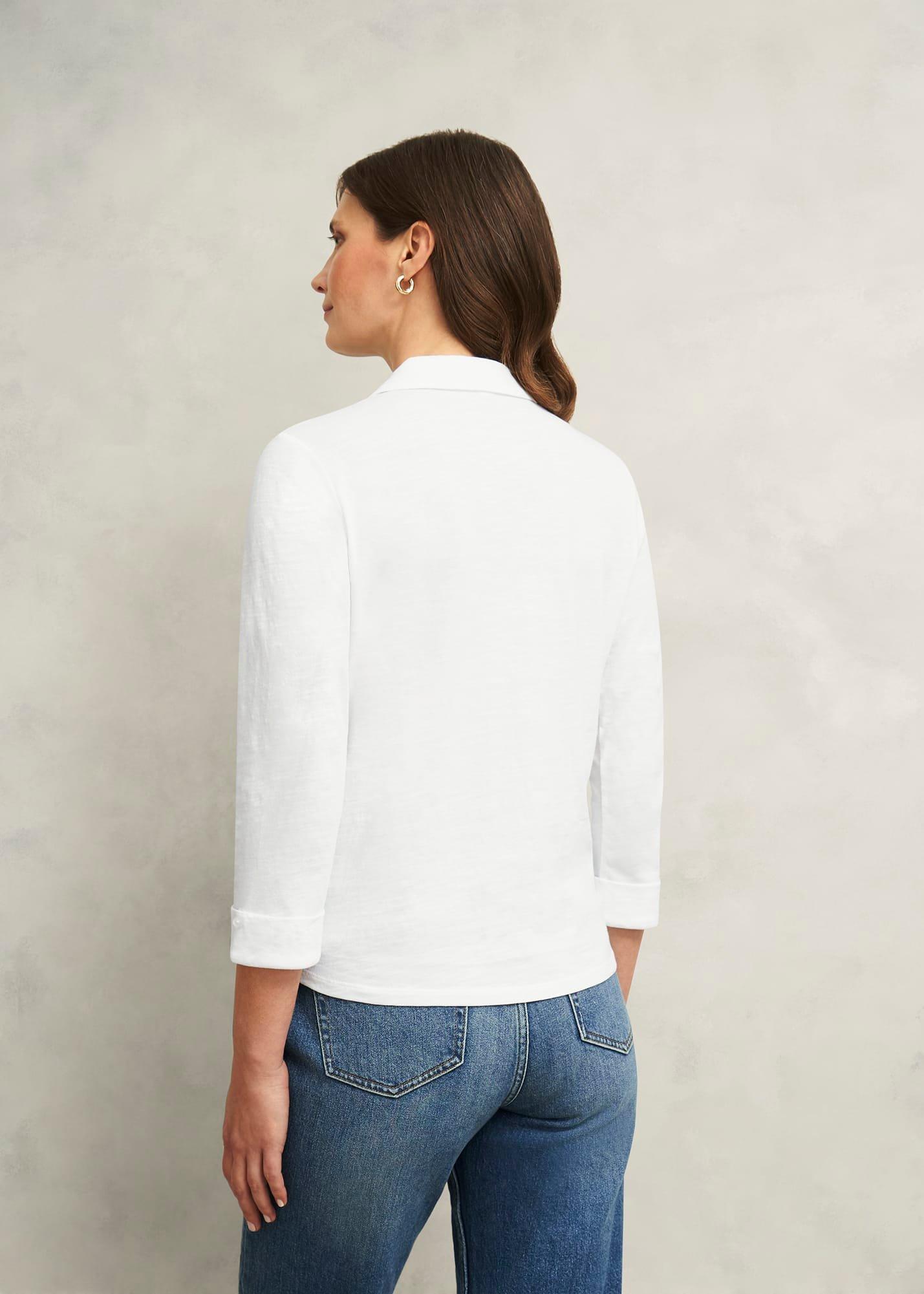 Zariah Cotton Slub Shirt, White, hi-res