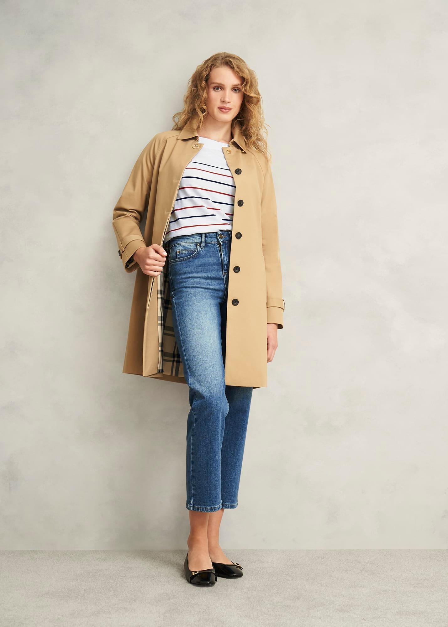 Avia Cotton Slub Striped T-Shirt, White Red Navy, hi-res