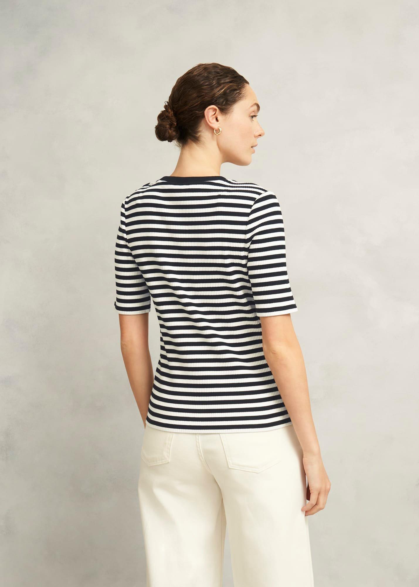 Tamsin Stripe T-Shirt, Ivory Navy, hi-res