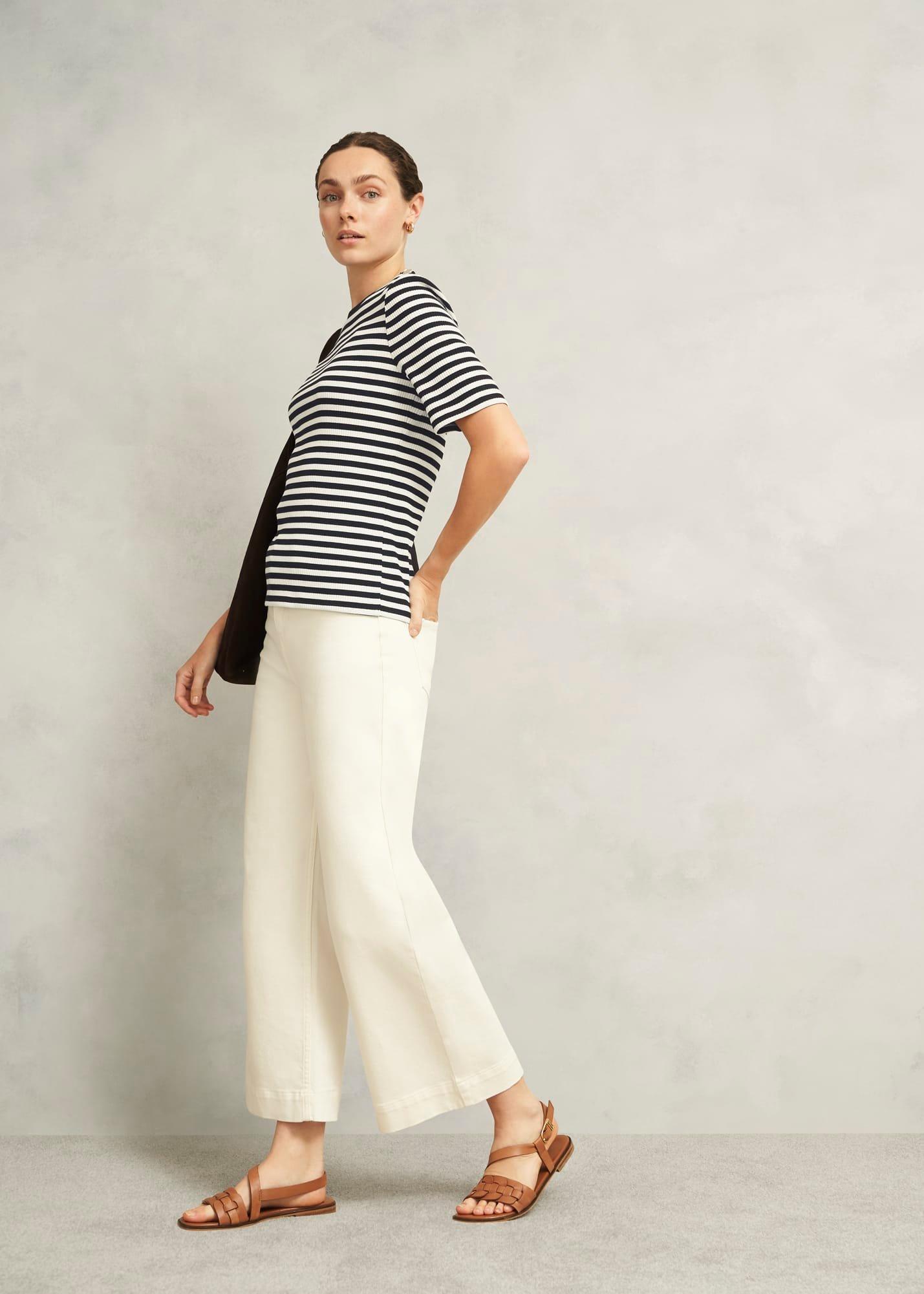 Tamsin Stripe T-Shirt, Ivory Navy, hi-res
