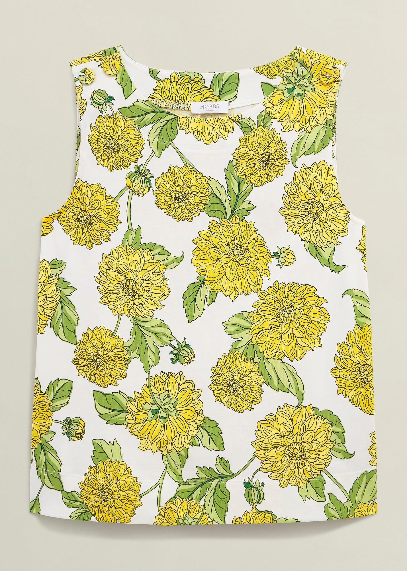 Maddy Cotton Printed Top, Ivory Multi, hi-res