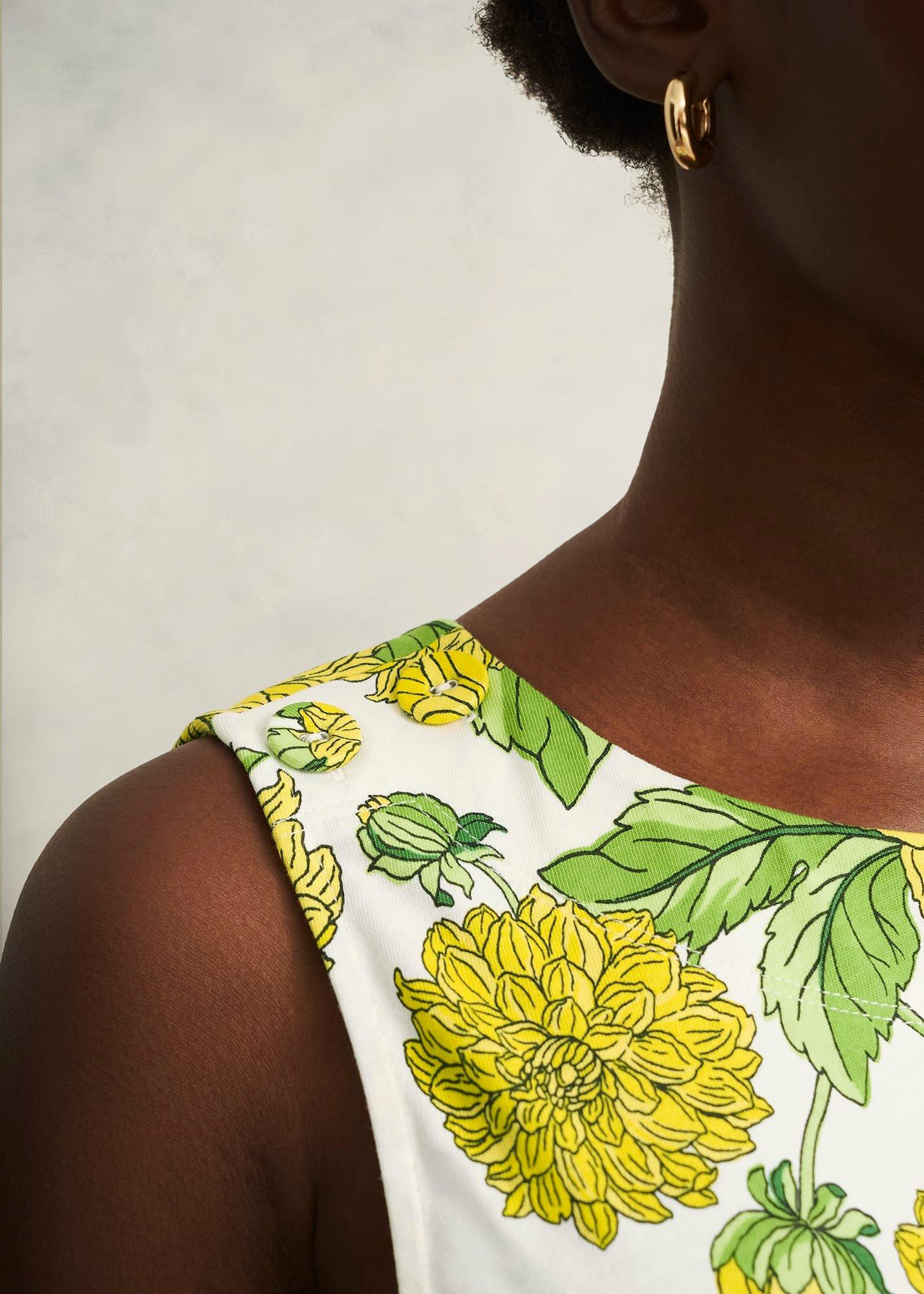 Maddy Cotton Printed Top, Ivory Multi, hi-res