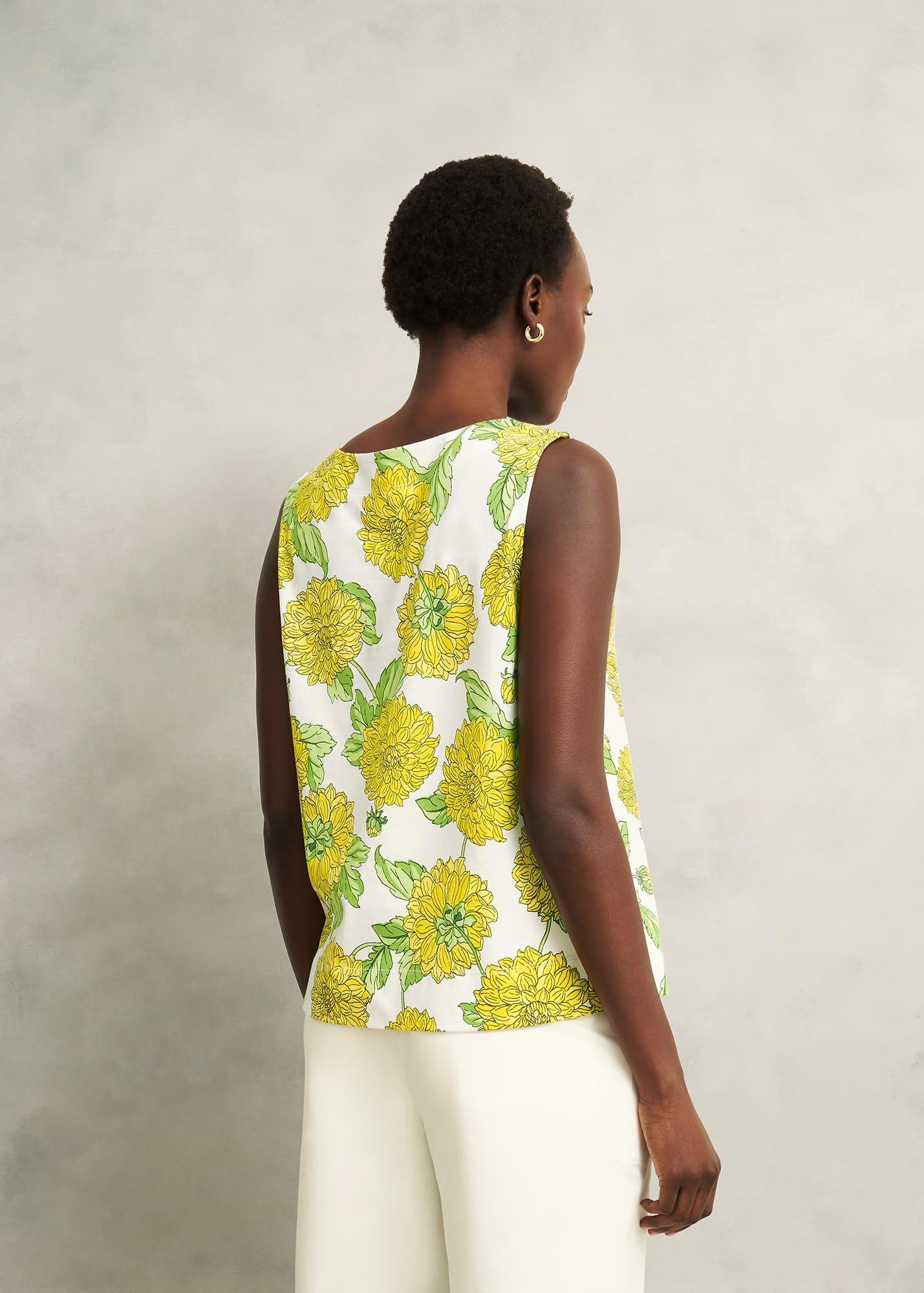 Maddy Cotton Printed Top, Ivory Multi, hi-res