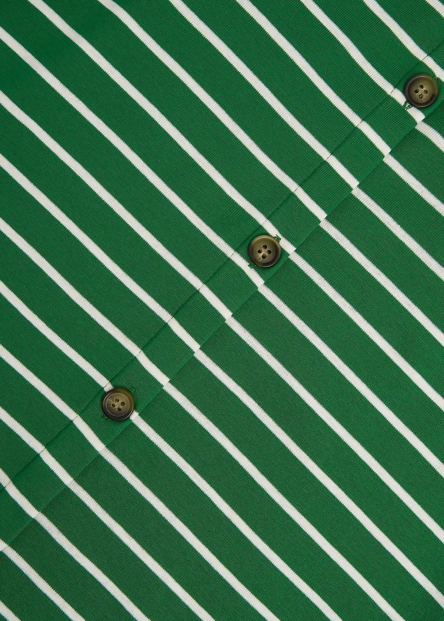 Katie Cotton Button Back Top, Green Ivory, hi-res