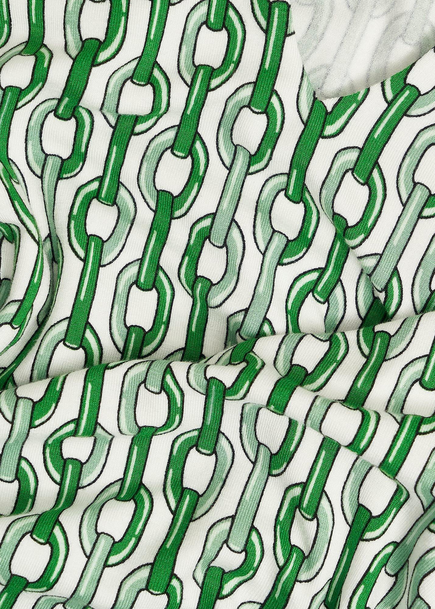 Aimee Printed Top, Green Ivory, hi-res