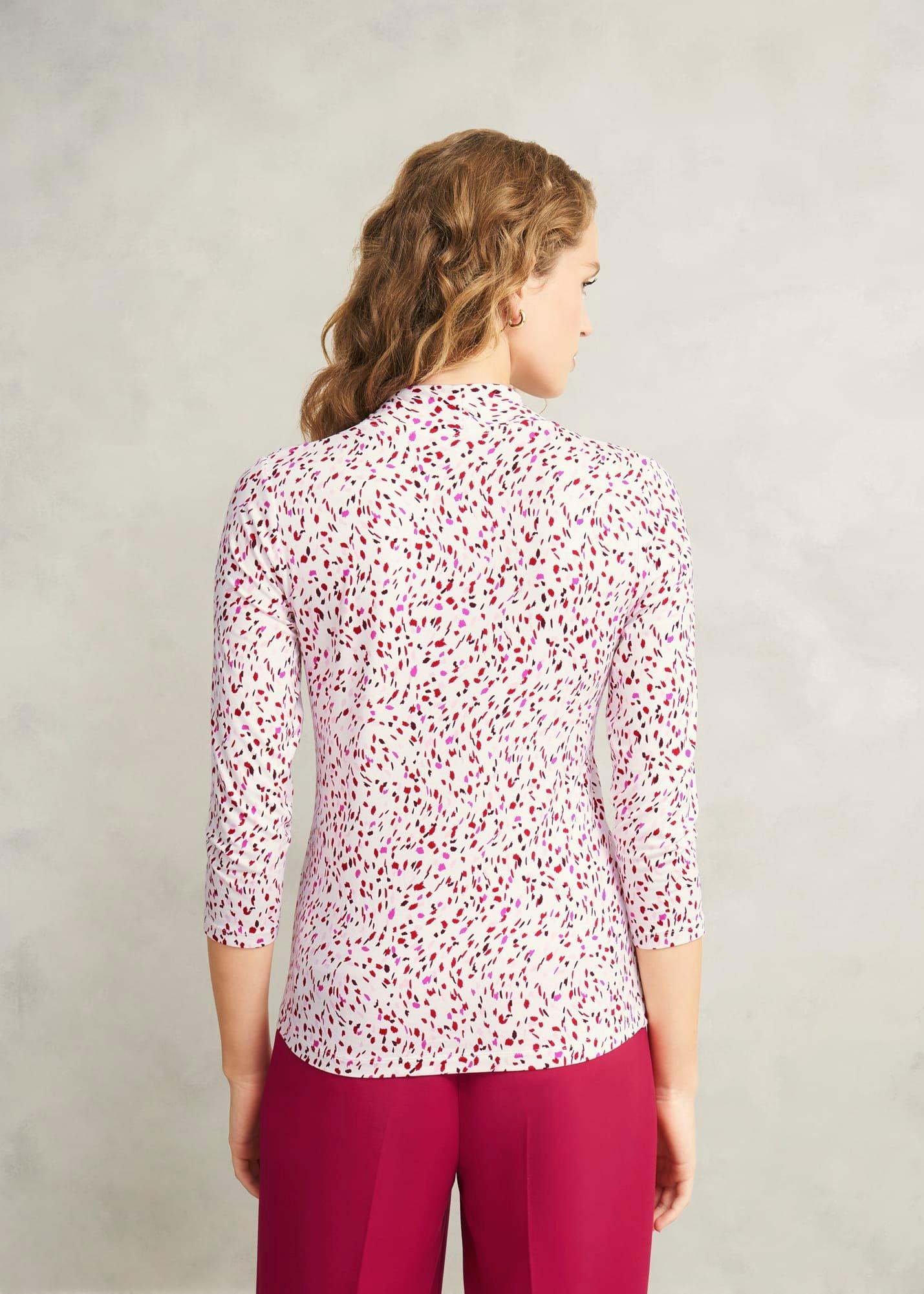 Aimee Printed Top, Ivory Pink, hi-res